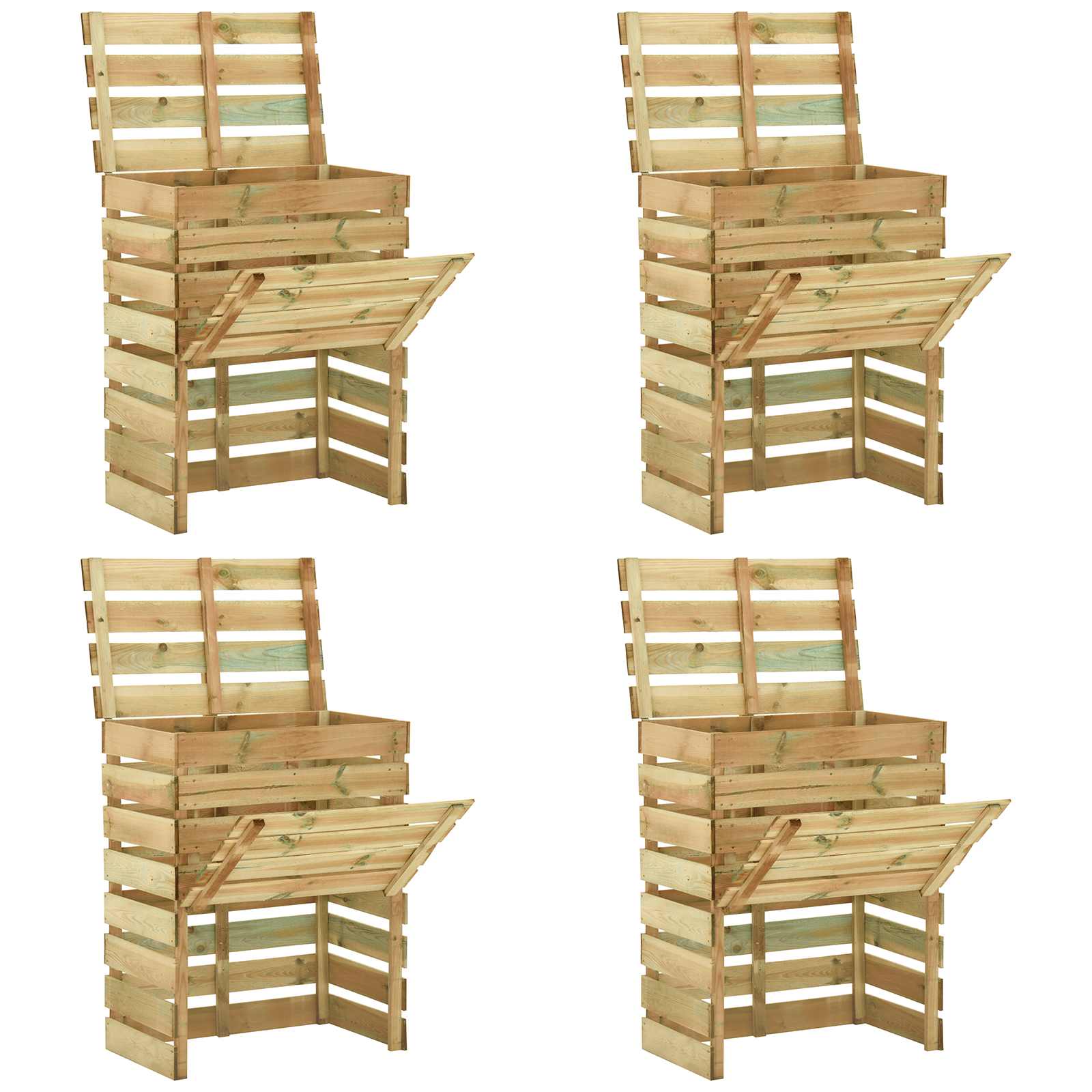 Laiade ribade aed komposter 4 pcs Roheline 110 x 58 x 113 cm