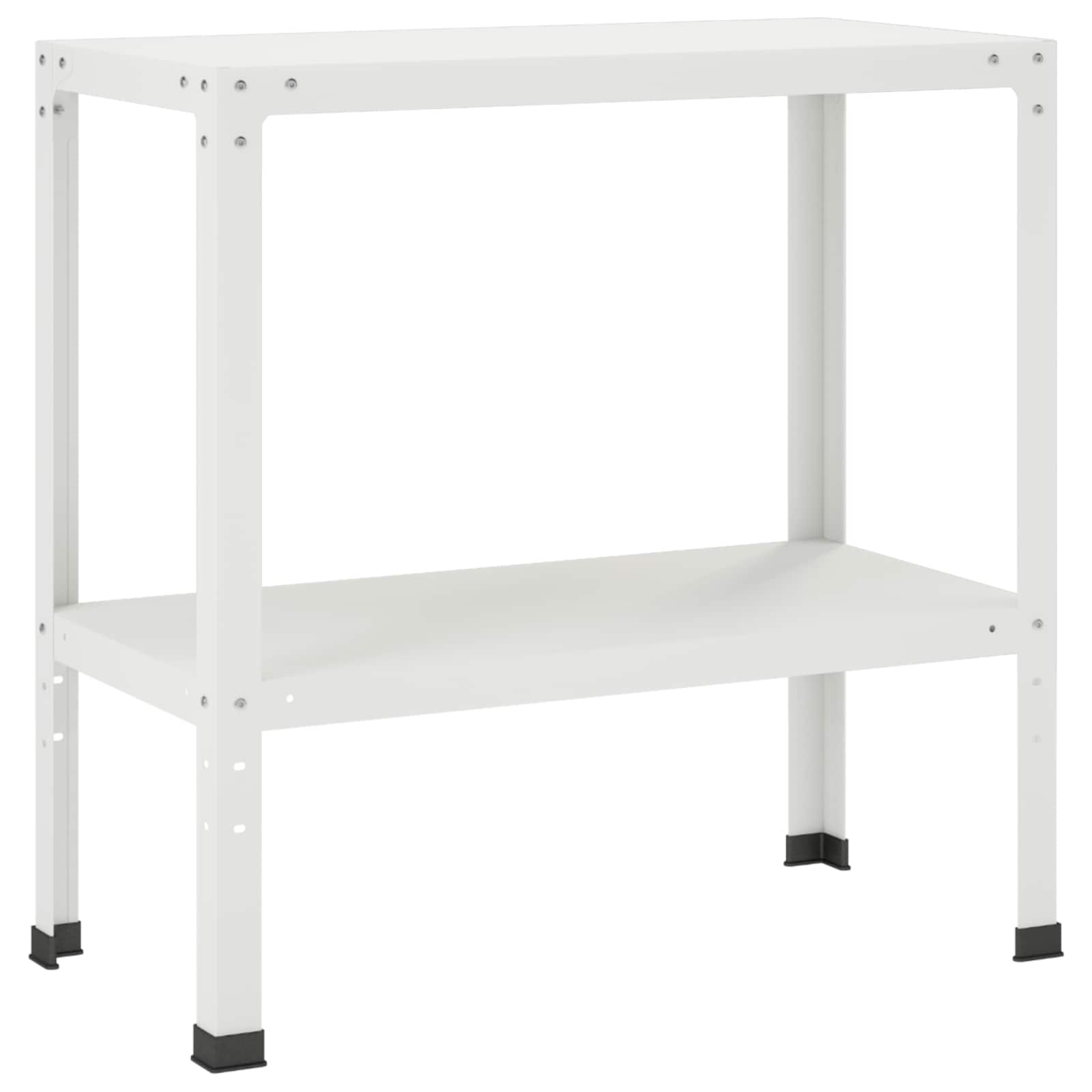Istutuslaud 80 x 40 x 80 cm Pulbervärvitud teras Valge