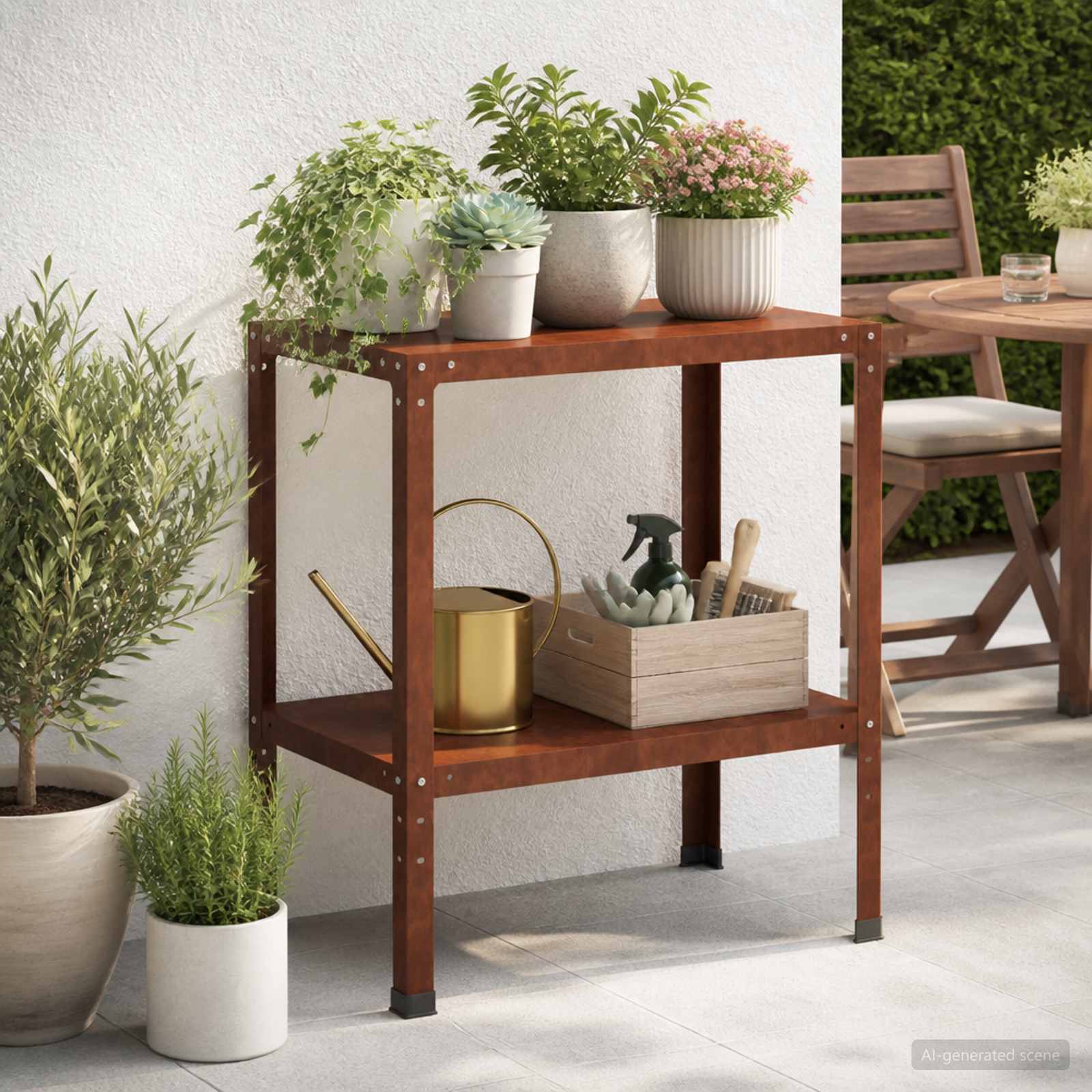 Istutuslaud 80 x 50 x 80 cm Ilmastikukindel teras Rooste