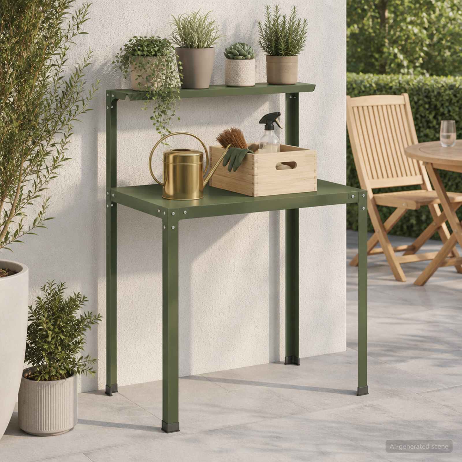 Istutuslaud 100 x 50 x 104 cm Pulbervärvitud teras