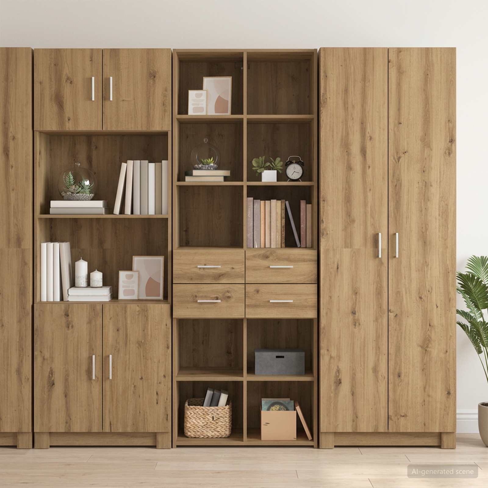 Raamatukapp Artisan tamm 30 x 42.4 x 185.2 cm Tehispuit