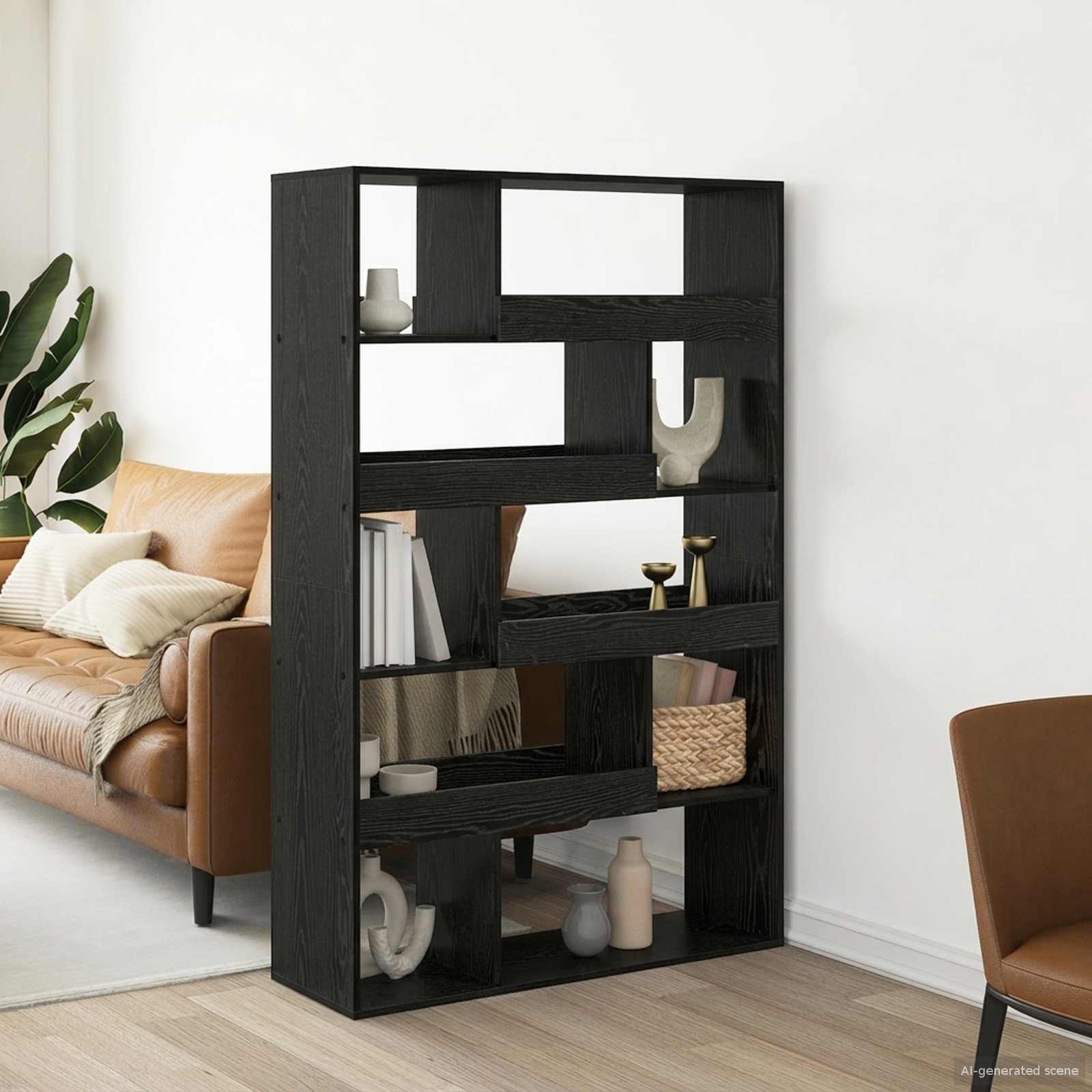 Raamatuhylle 100 x 33 x 156,5 cm Tehispuit Must tamm