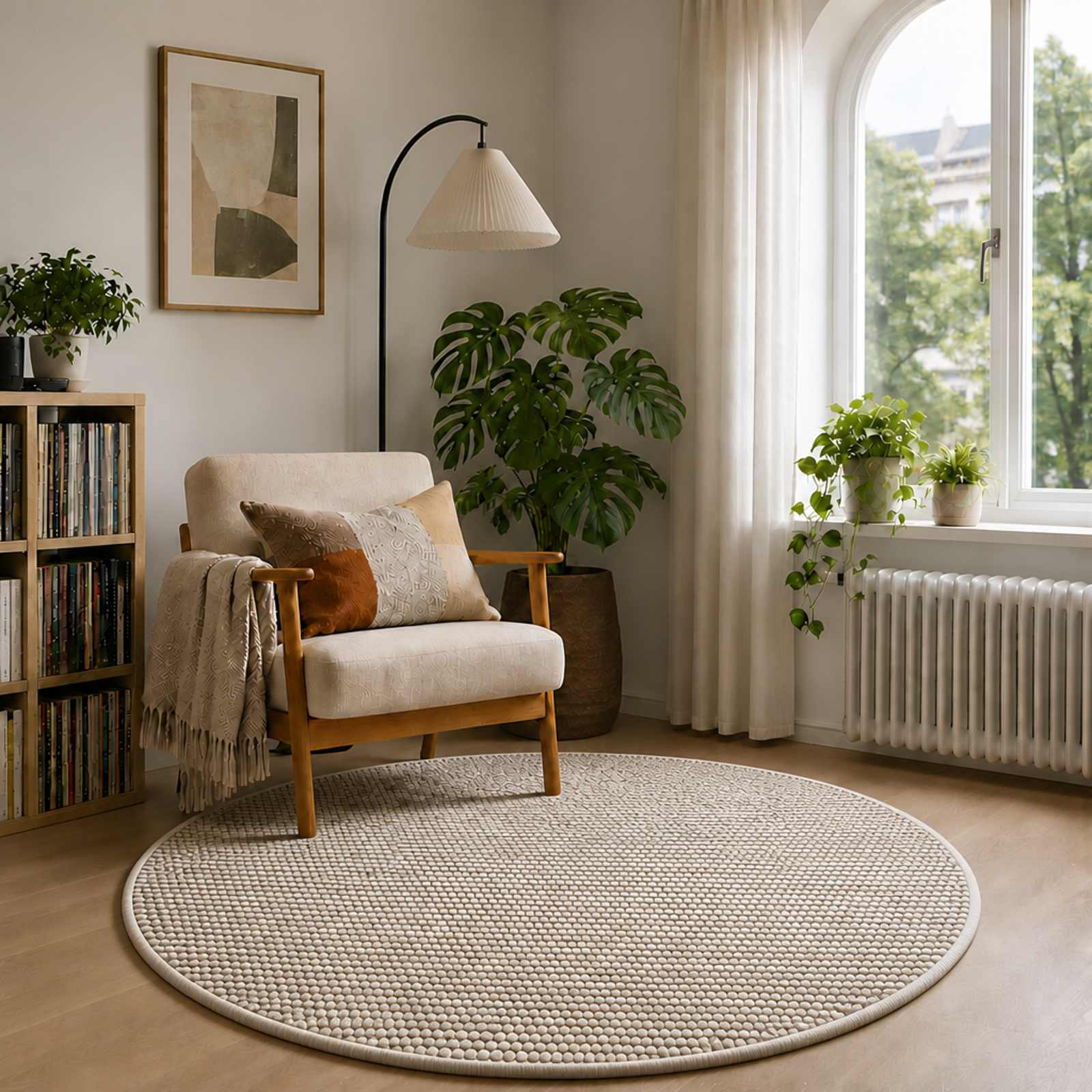 Kild Beež Ø 120 cm 100% Polüester 3 mm Pesumasinas pestav