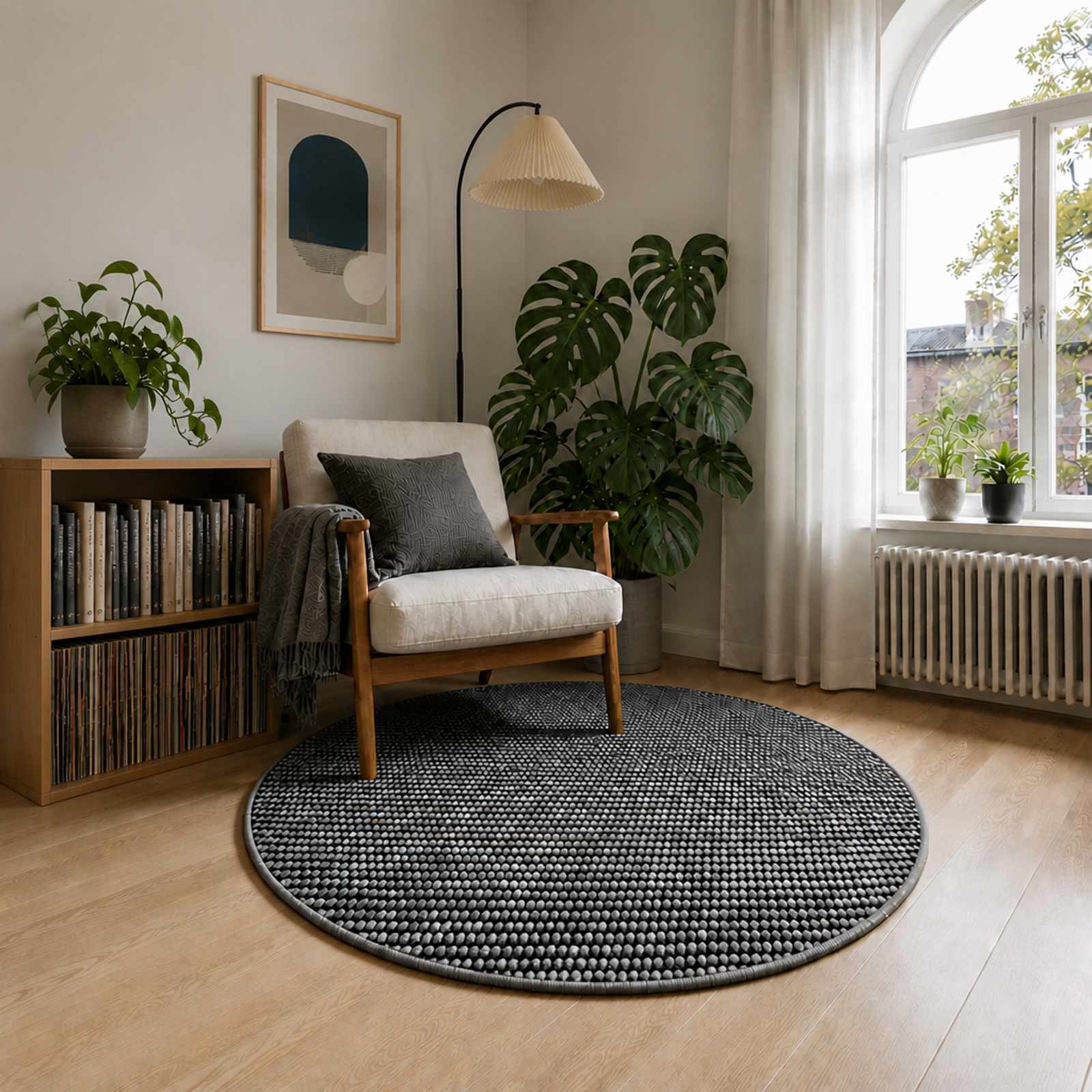 Kild Antratsiit Ø 120 cm 100% Polüester 3 mm Pesumasinas pestav