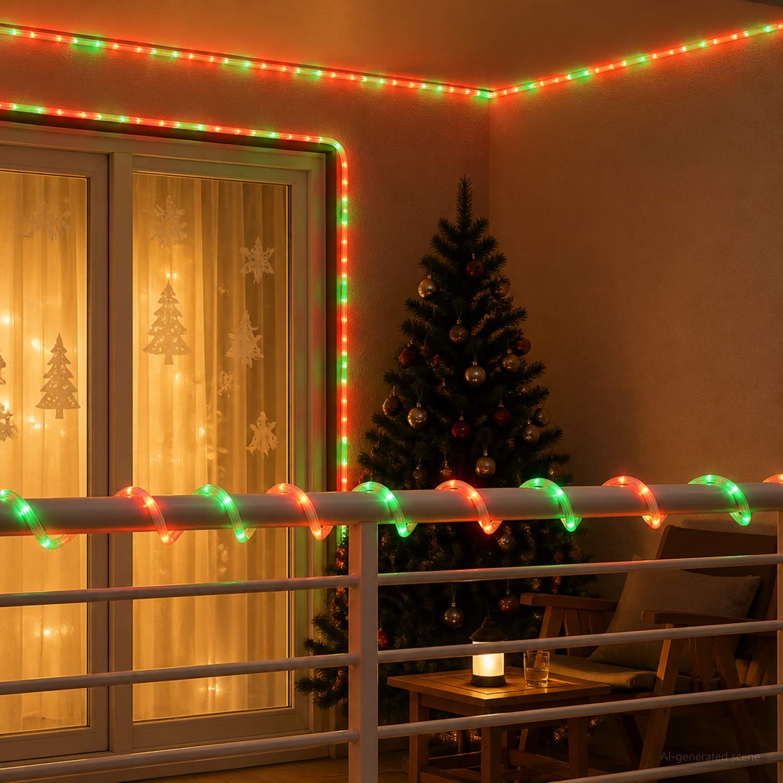 LED-jõuluvalgusvoolik 240 LED-i Punane, Roheline 10 m