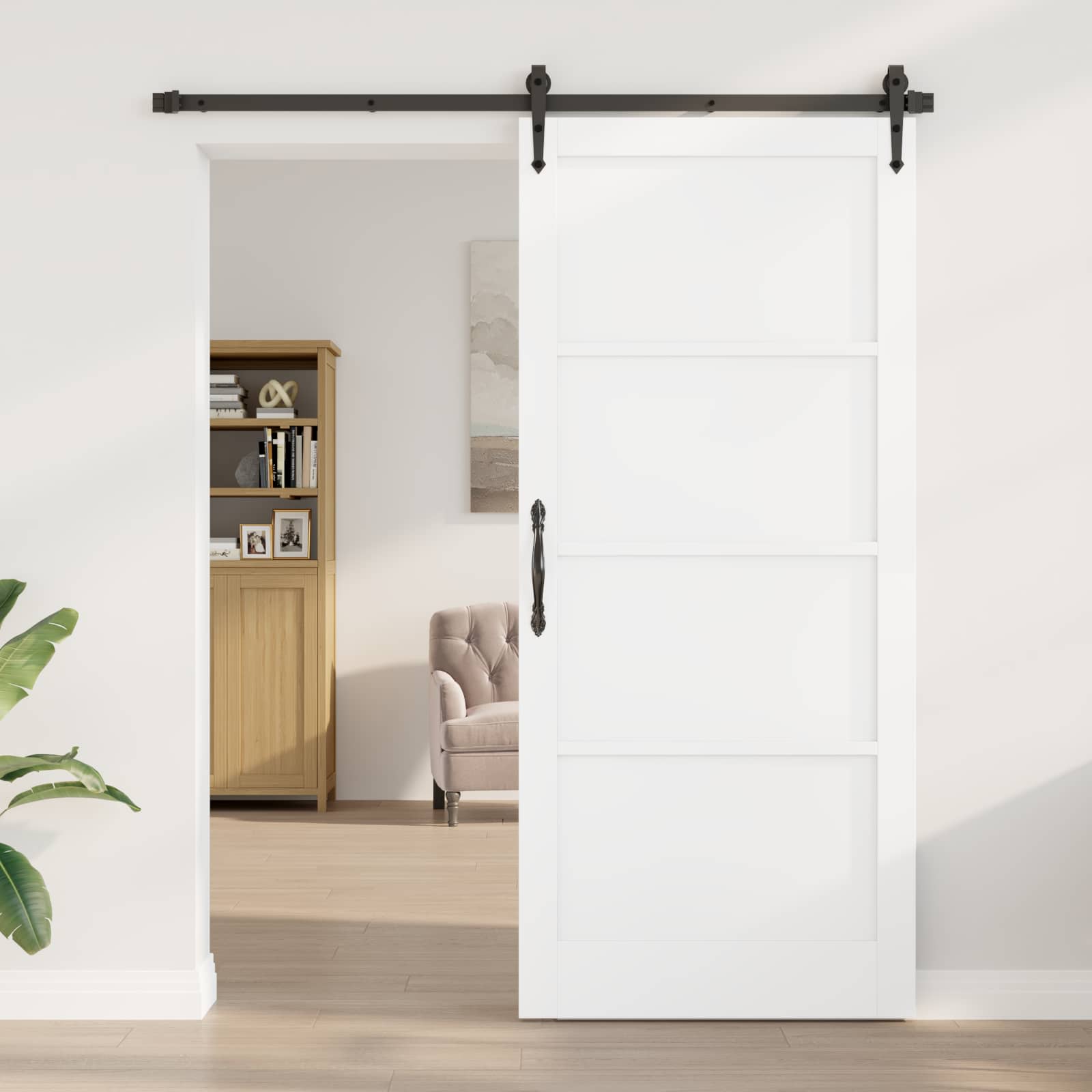Siseuks 93 x 211 cm Vineer Valge