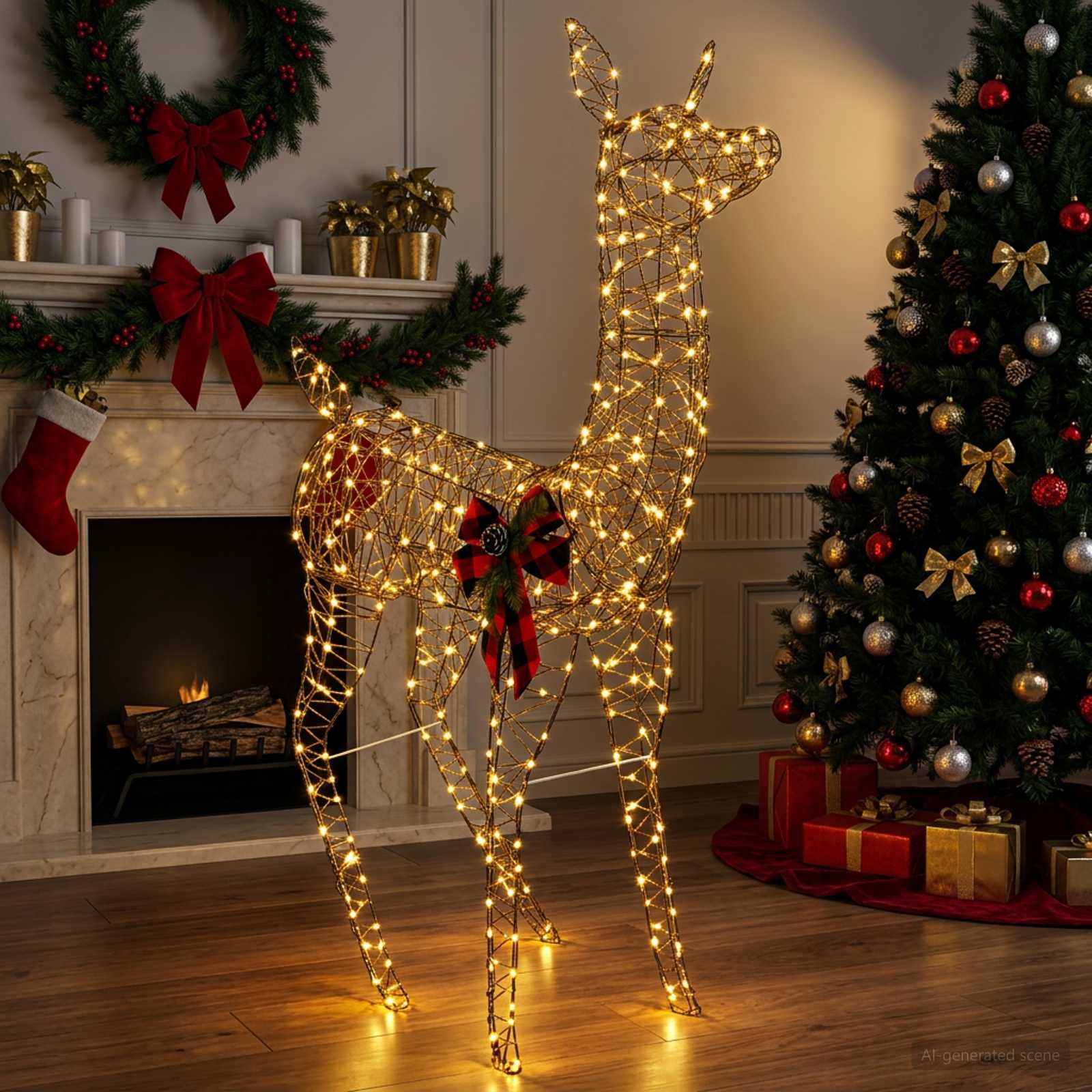 3D jõulupõder LOVIISA 200 LED-i Soe valge 96 x 40 x 140 cm