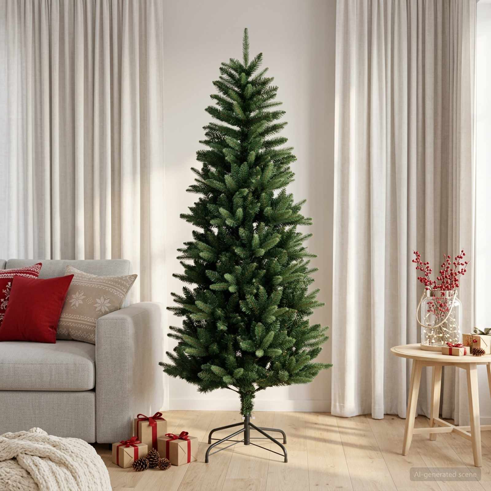Artificial Hinged Christmas Tree 120 cm PE ja PVC Roheline