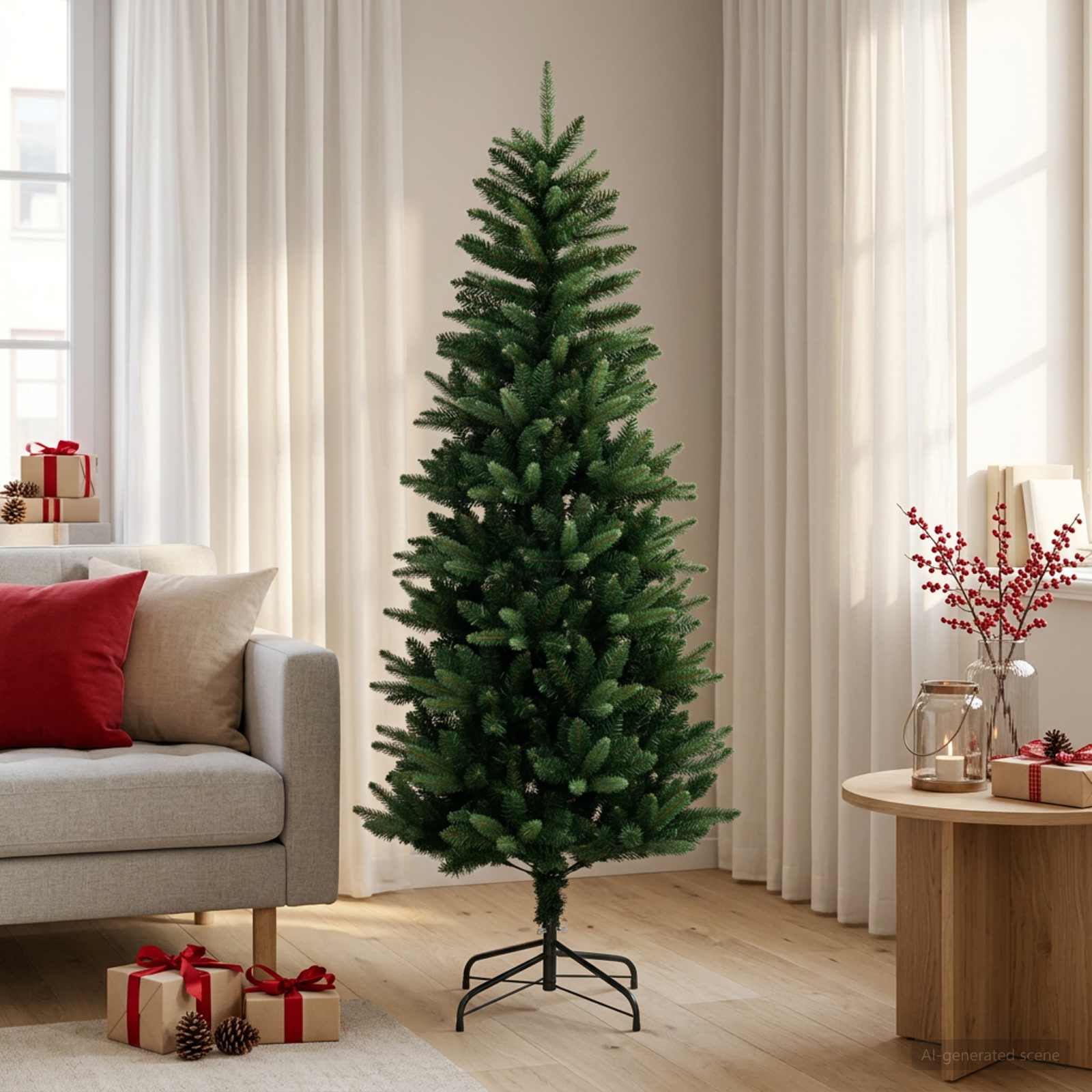 Artificial Hinged Christmas Tree 150 cm PE ja PVC Roheline