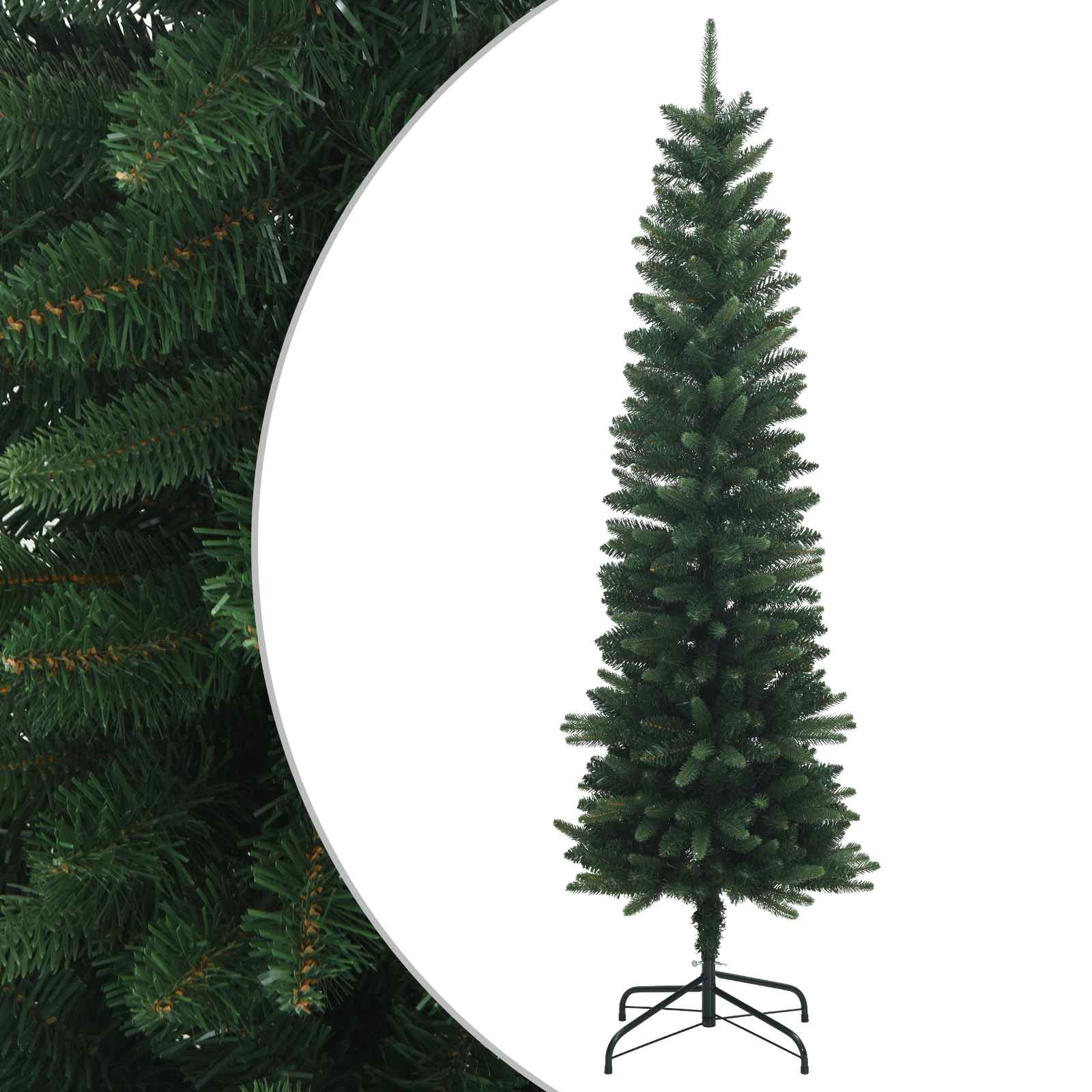 Artificial Slim Christmas Tree 150 cm PE ja PVC Roheline