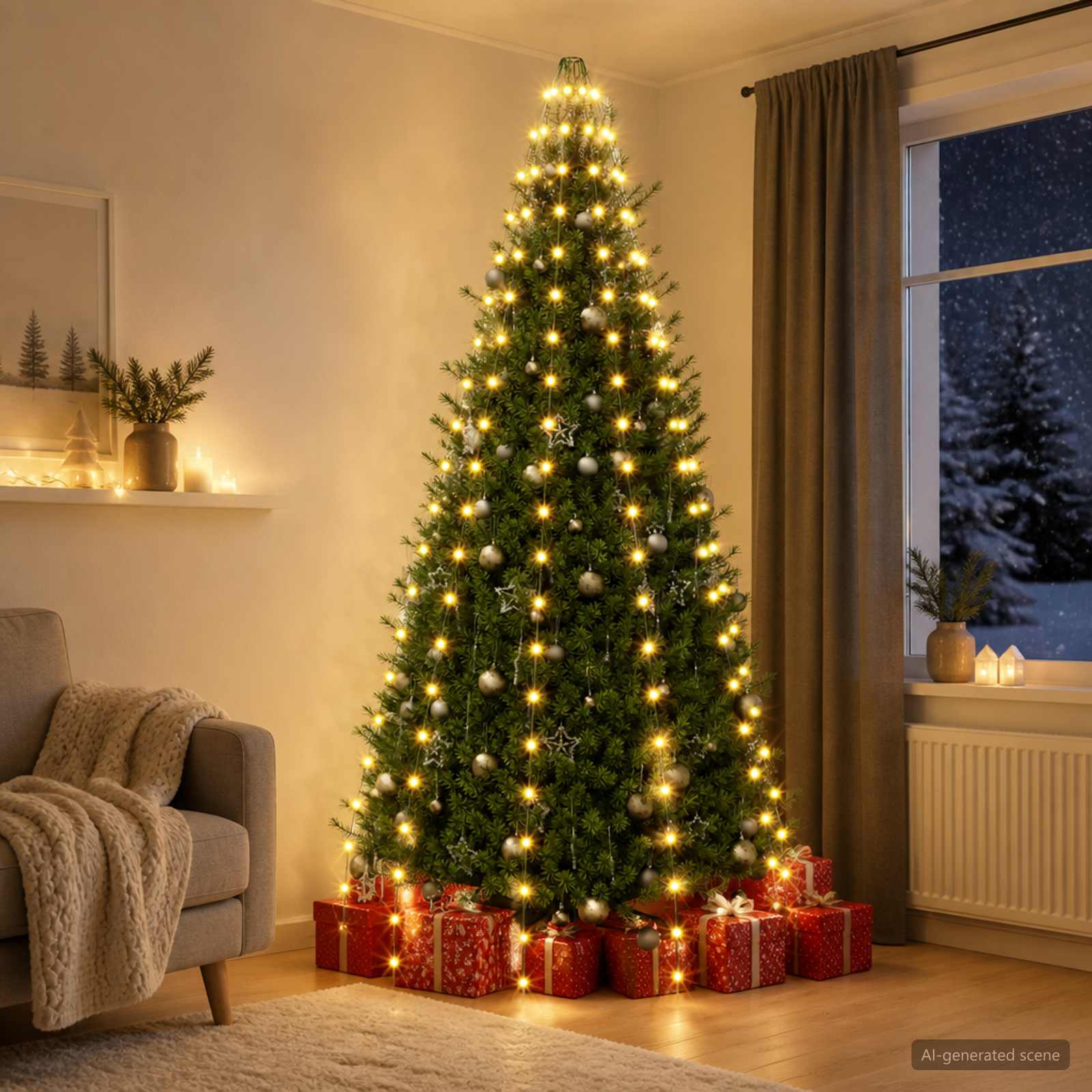 Jõulupuu tuled 210 LED-i Soe valge 210 cm