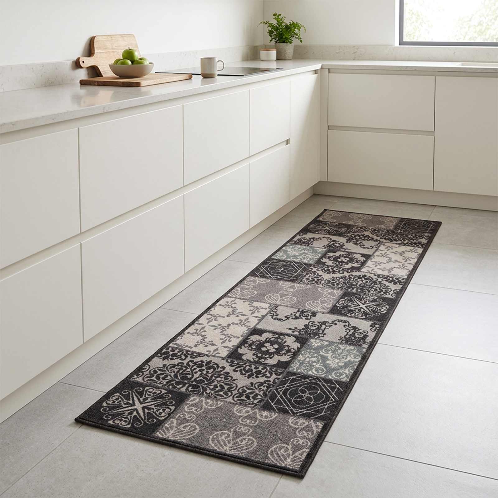 Köögivaip must mosaiik 150 x 45 cm 100% polüamiid