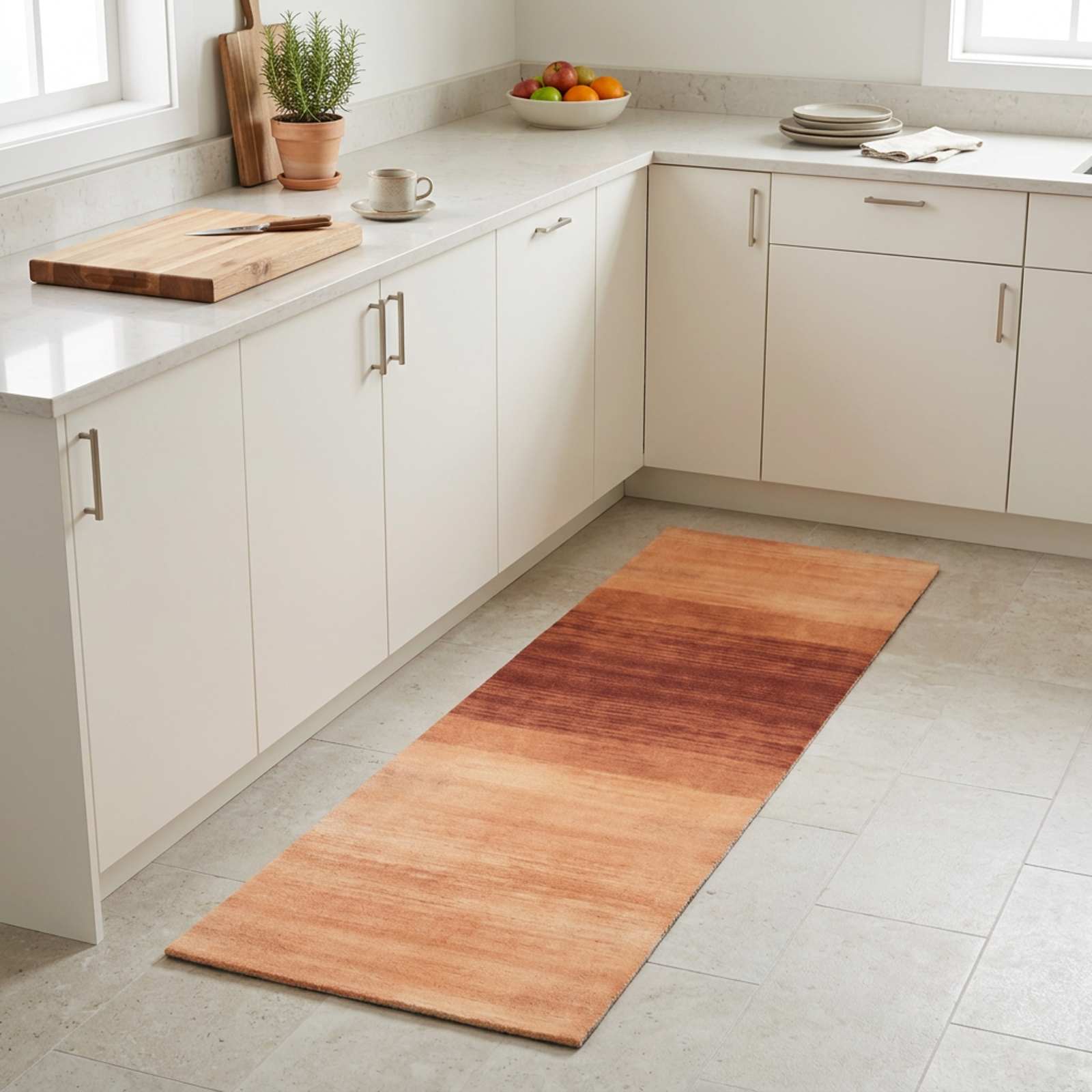 Köögivaip oranž varjund 150 x 45 cm 100% polüamiid