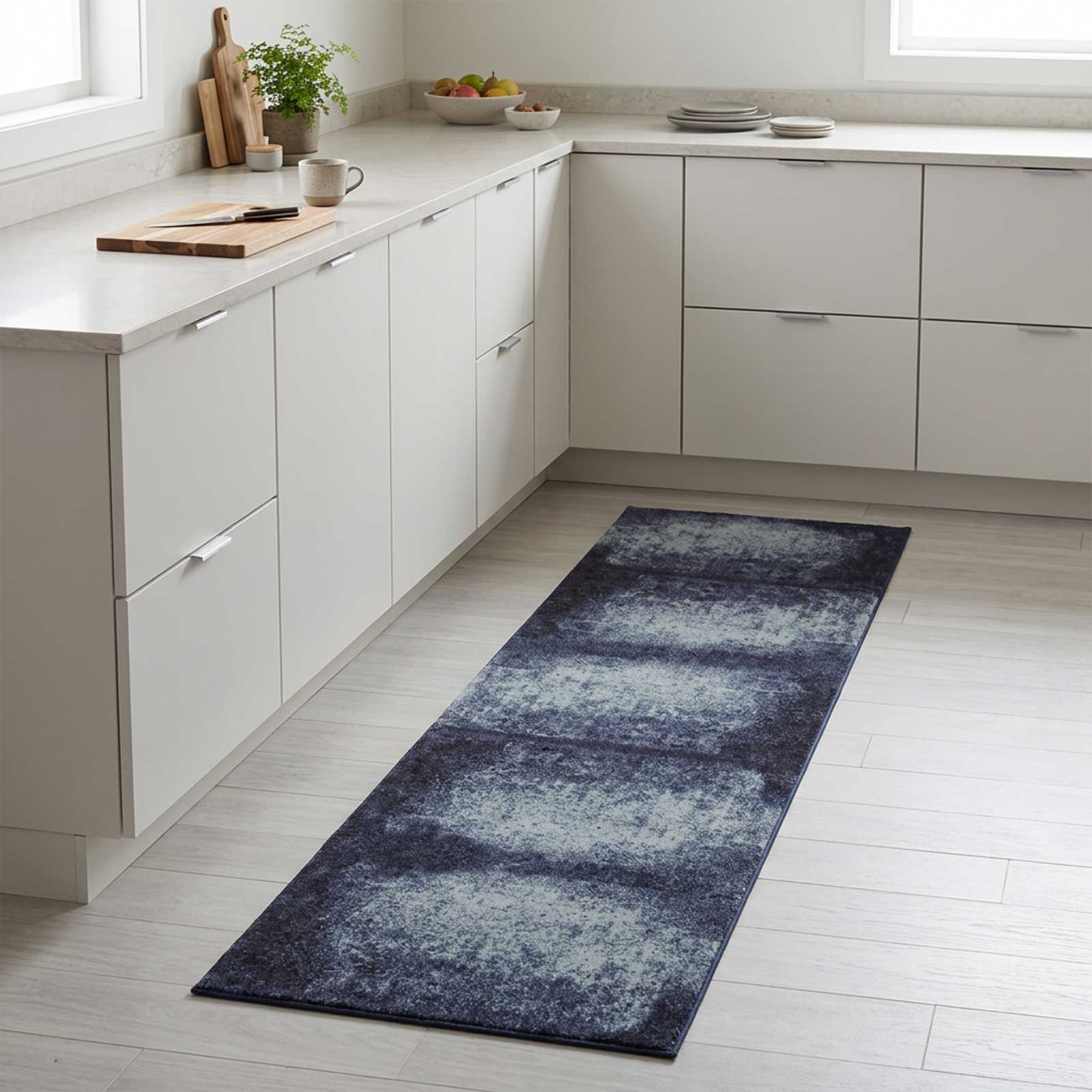 Köögivaip Sinine vari 150 x 45 cm 100% polüamiid