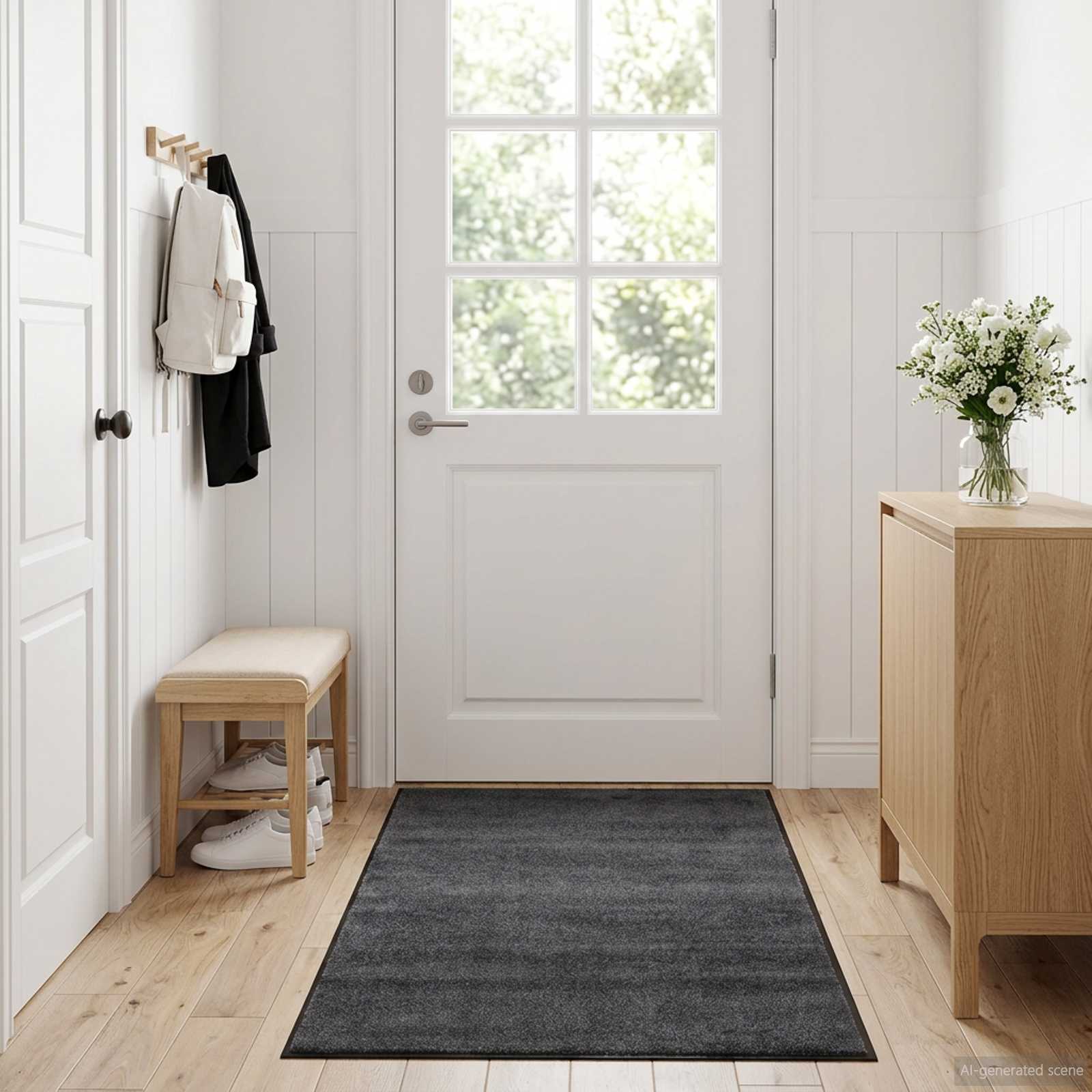Uksematt Helehall 150 x 90 cm 100% polüamiid Pesumasinas pestav