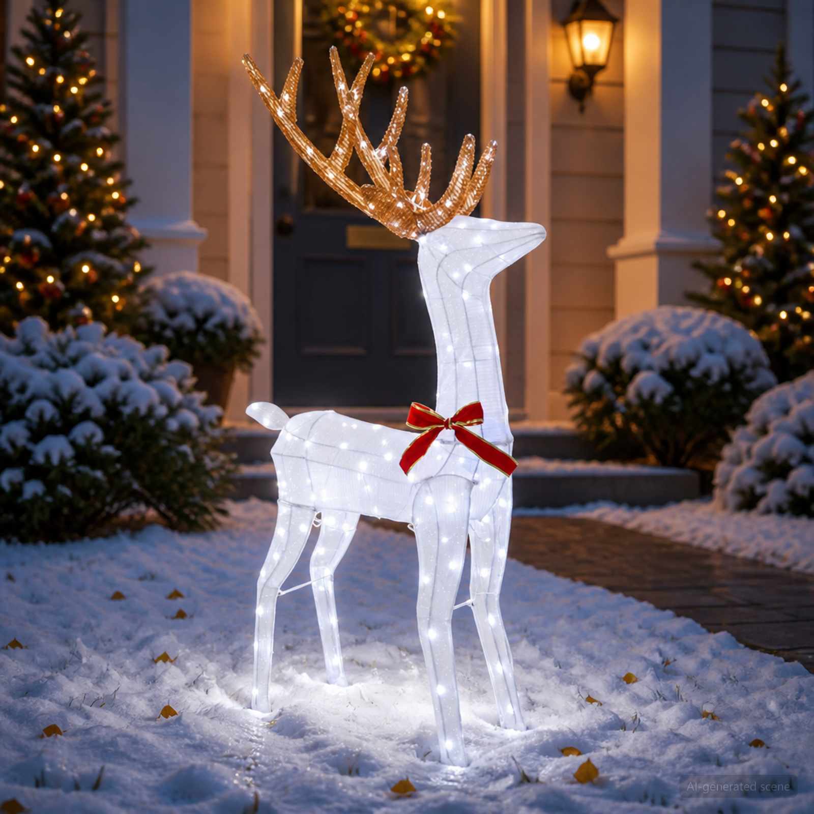 3D jõulupõder LOVIISA 140 LED-i Külm valge 70 x 26 x 128 cm