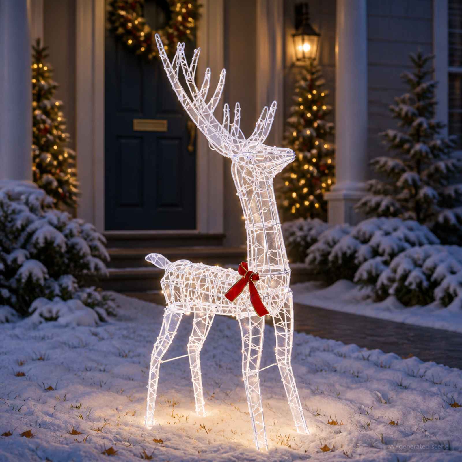 3D jõulupõder LOVIISA 300 LED-i Külm valge 70 x 26 x 128 cm