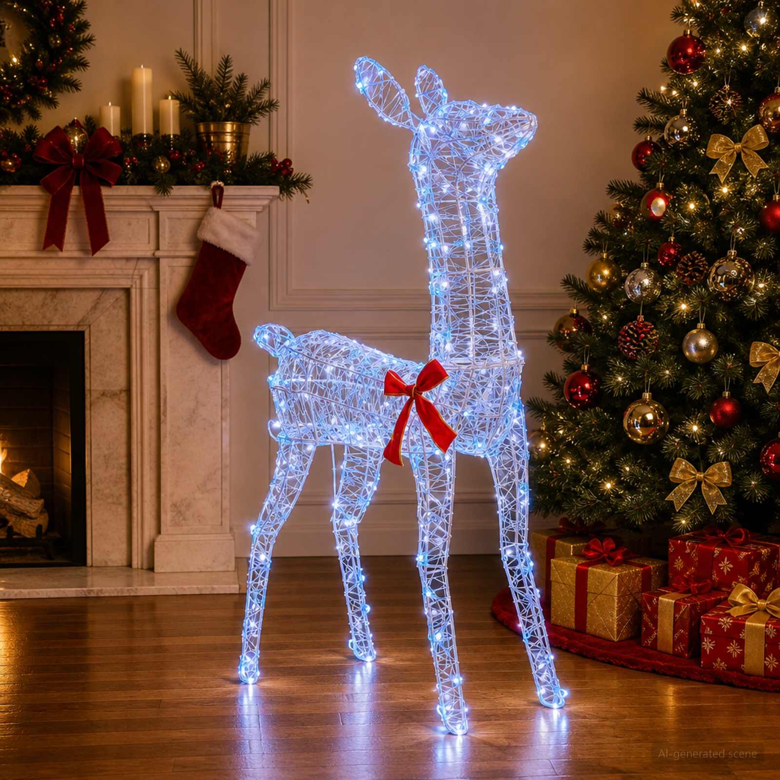 3D jõulupõder LOVIISA 110 LED-i Sinine 70 x 26 x 100 cm