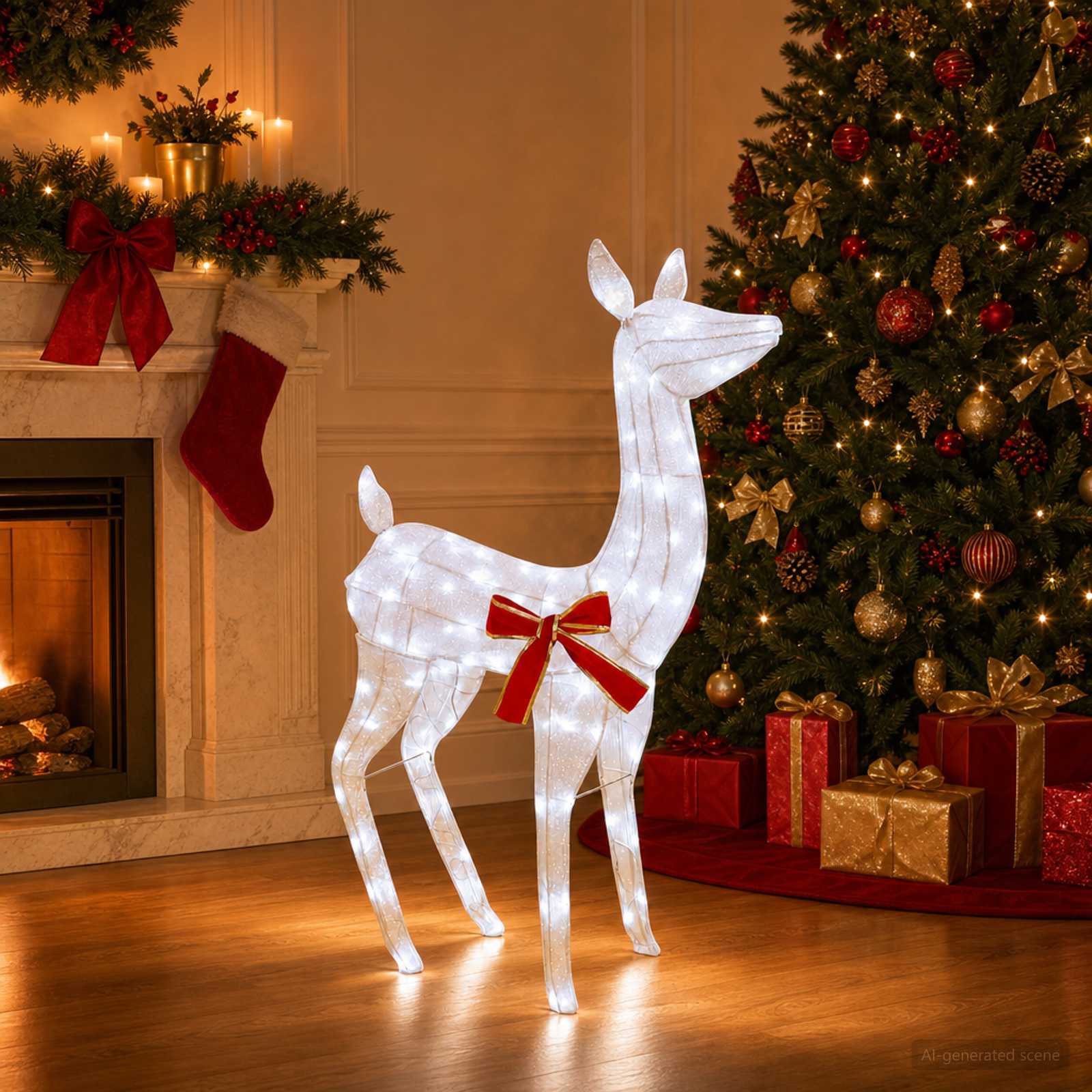 3D jõulupõder LOVIISA 110 LED-i Külm valge 70 x 26 x 100 cm