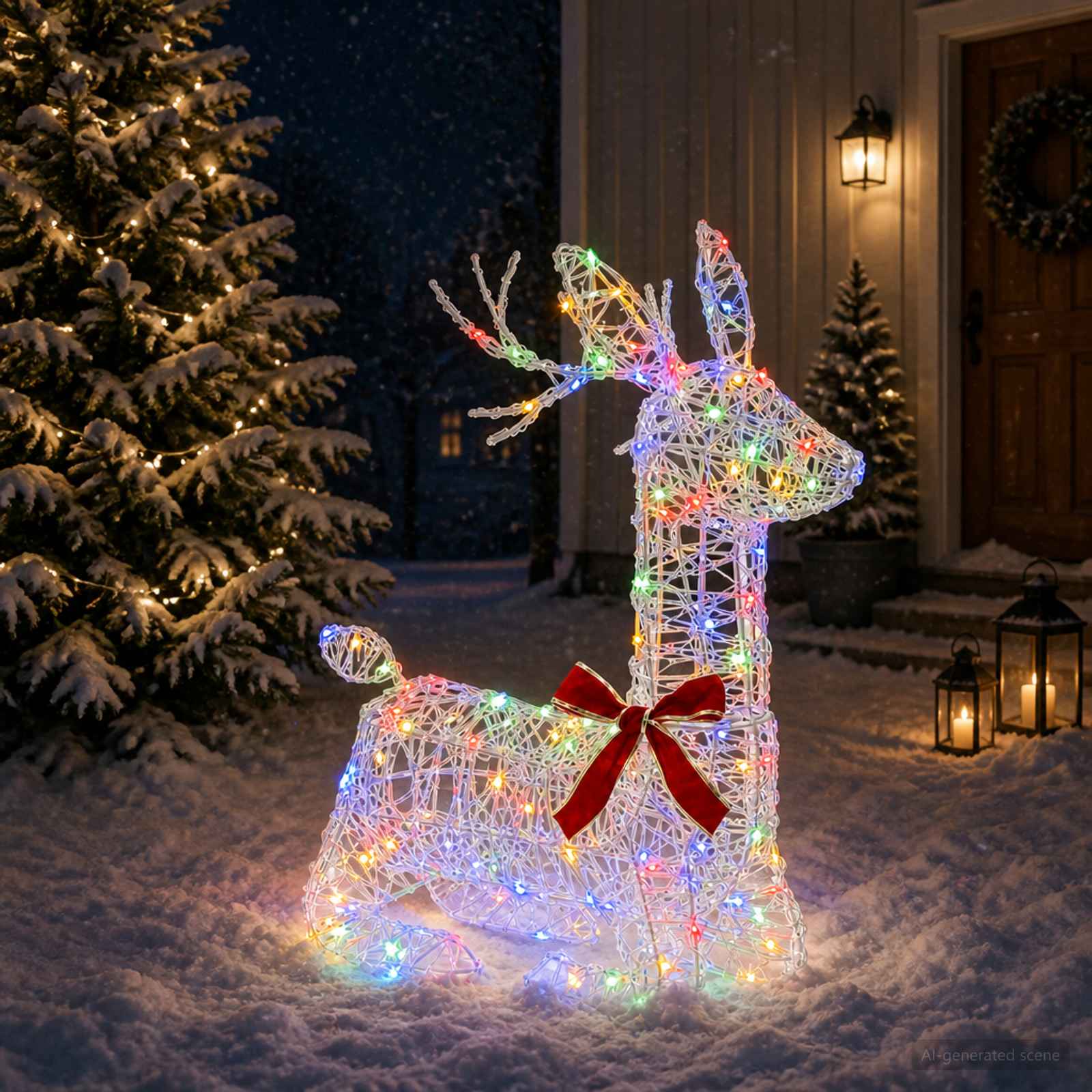 3D jõulupõder LOVIISA 140 LED-i Mitmevärviline 55 x 22 x 63 cm