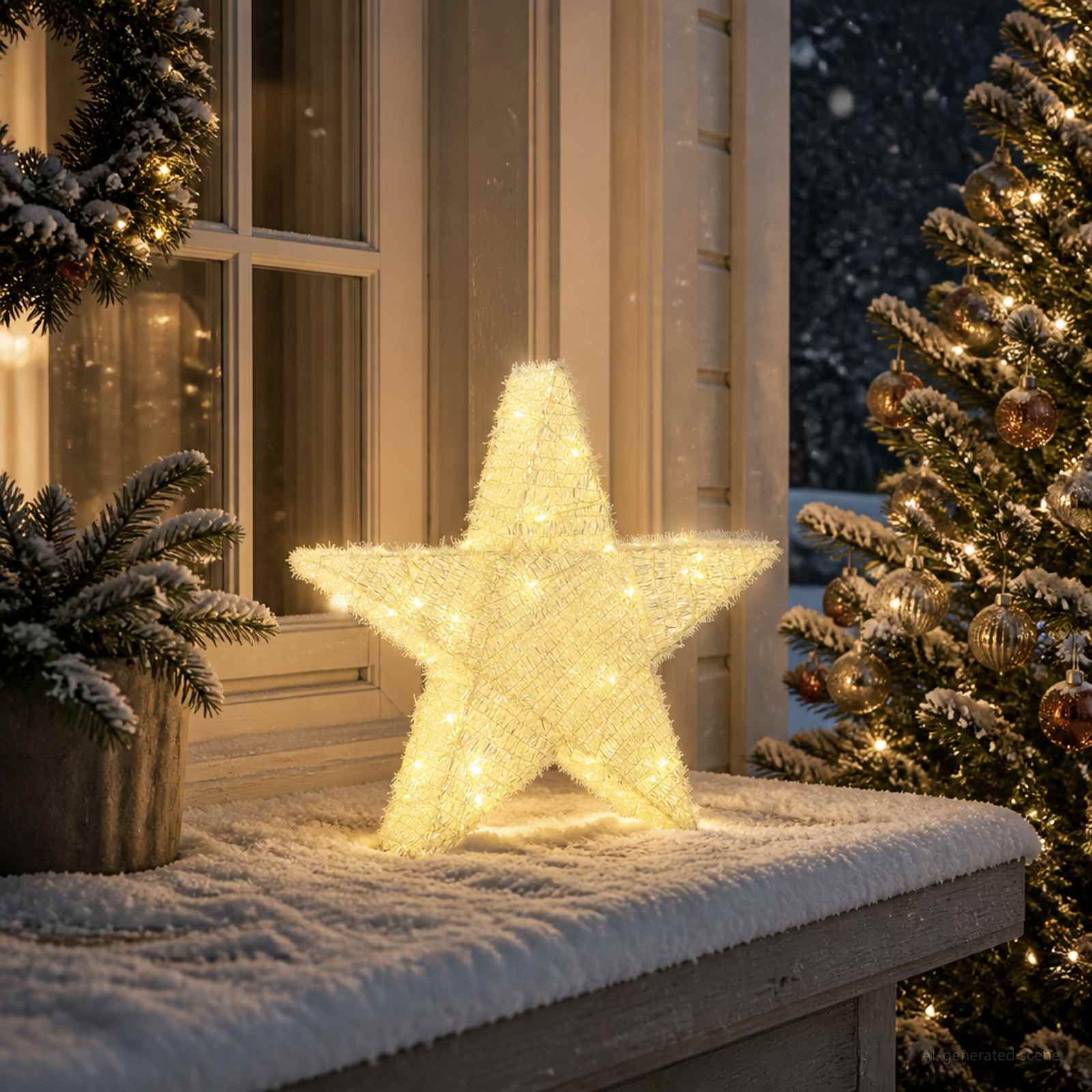 3D jõulutäht 50 LED-i Soe valge 55 x 53,5 x 10 cm