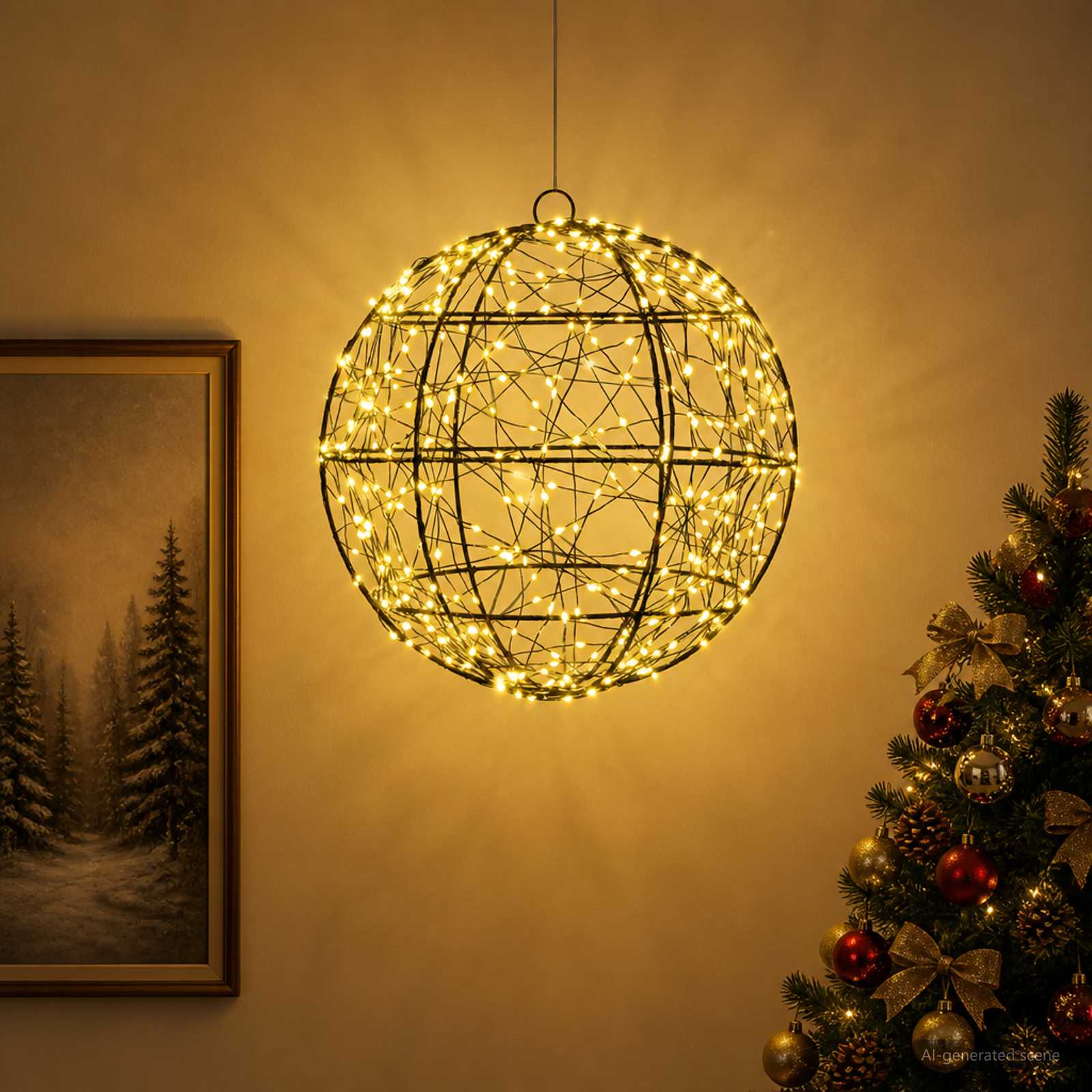 Jõulufiniaalne valgus 300 LED-i Soe valge Läbimõõt 30 x 32 cm