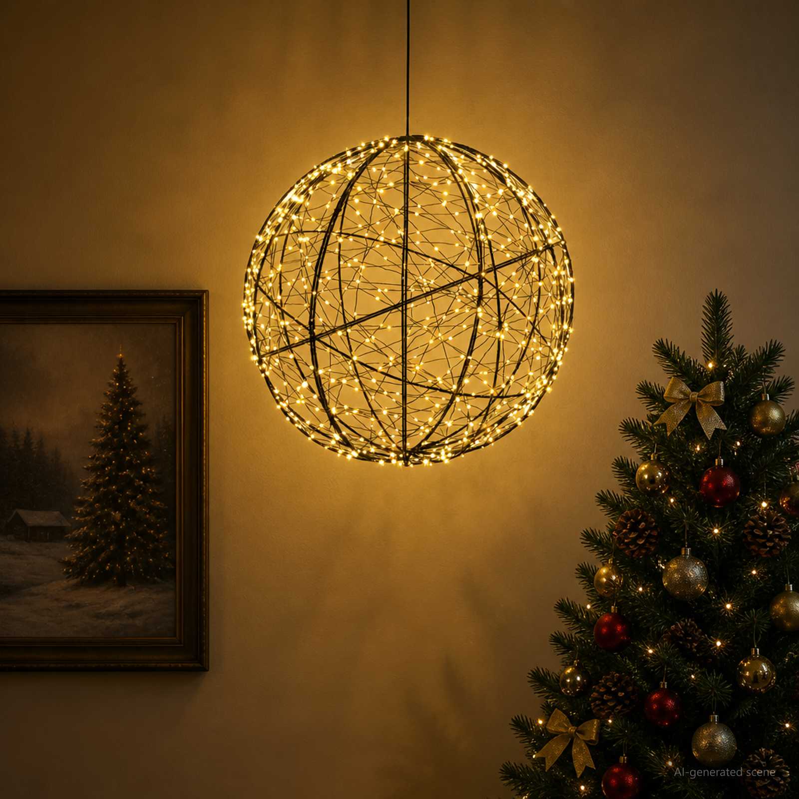 Jõulufiniaalne valgus 500 LED-i Soe valge Läbimõõt 40 x 42 cm