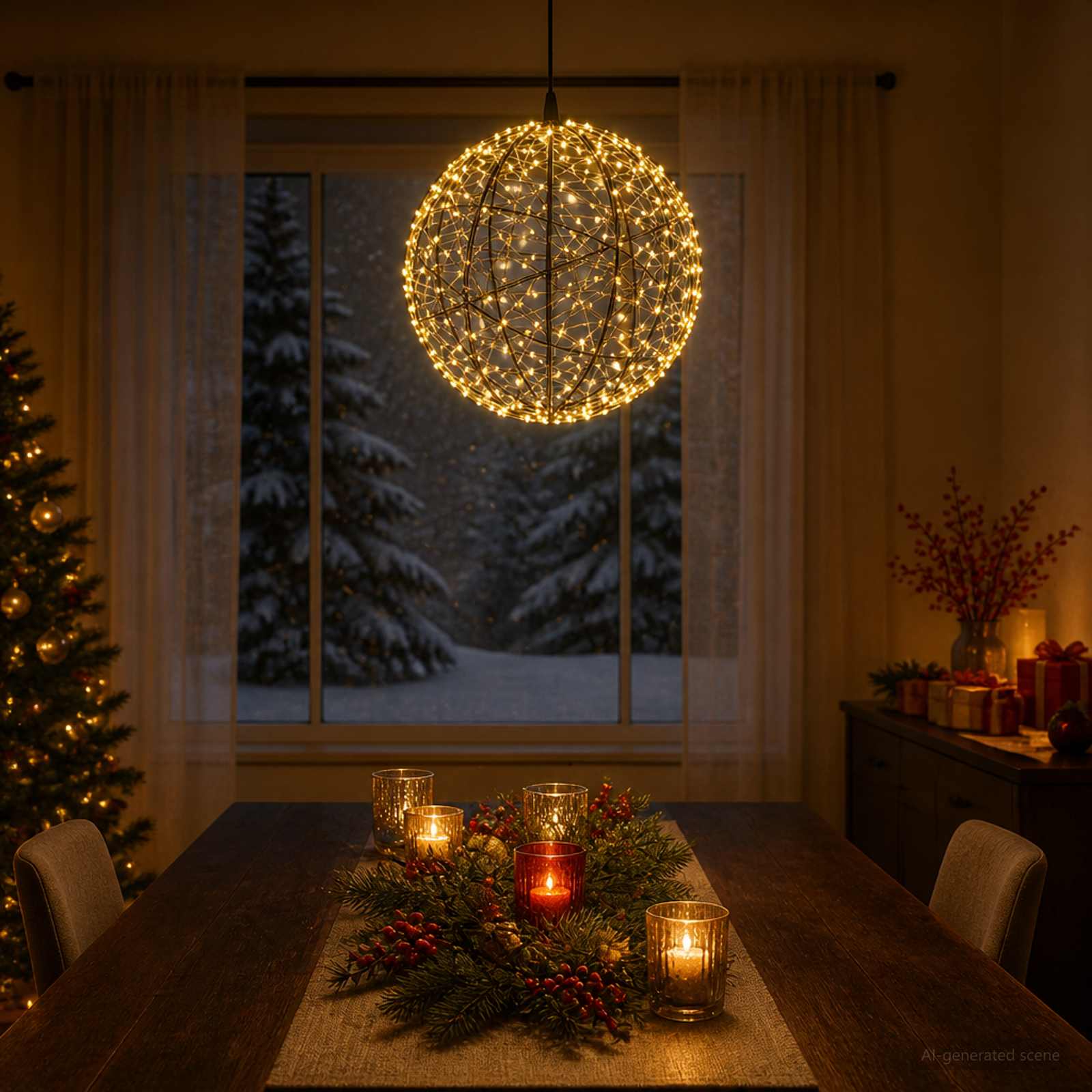Jõulufiniaalne valgus 500 LED-i Soe valge Läbimõõt 40 x 42 cm
