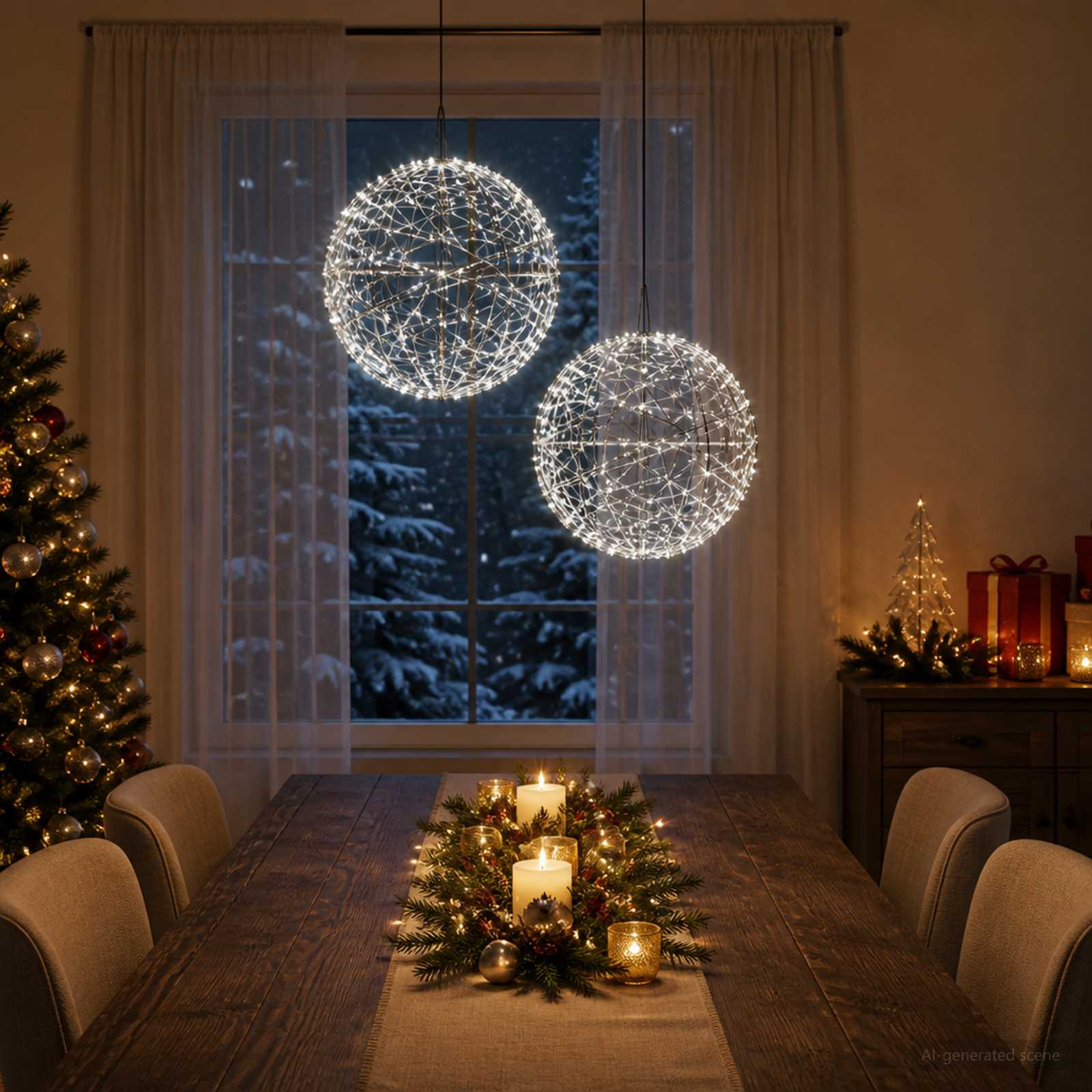 Jõulufiniaalne valgus 2 tk 1000 LED-i Külm valge