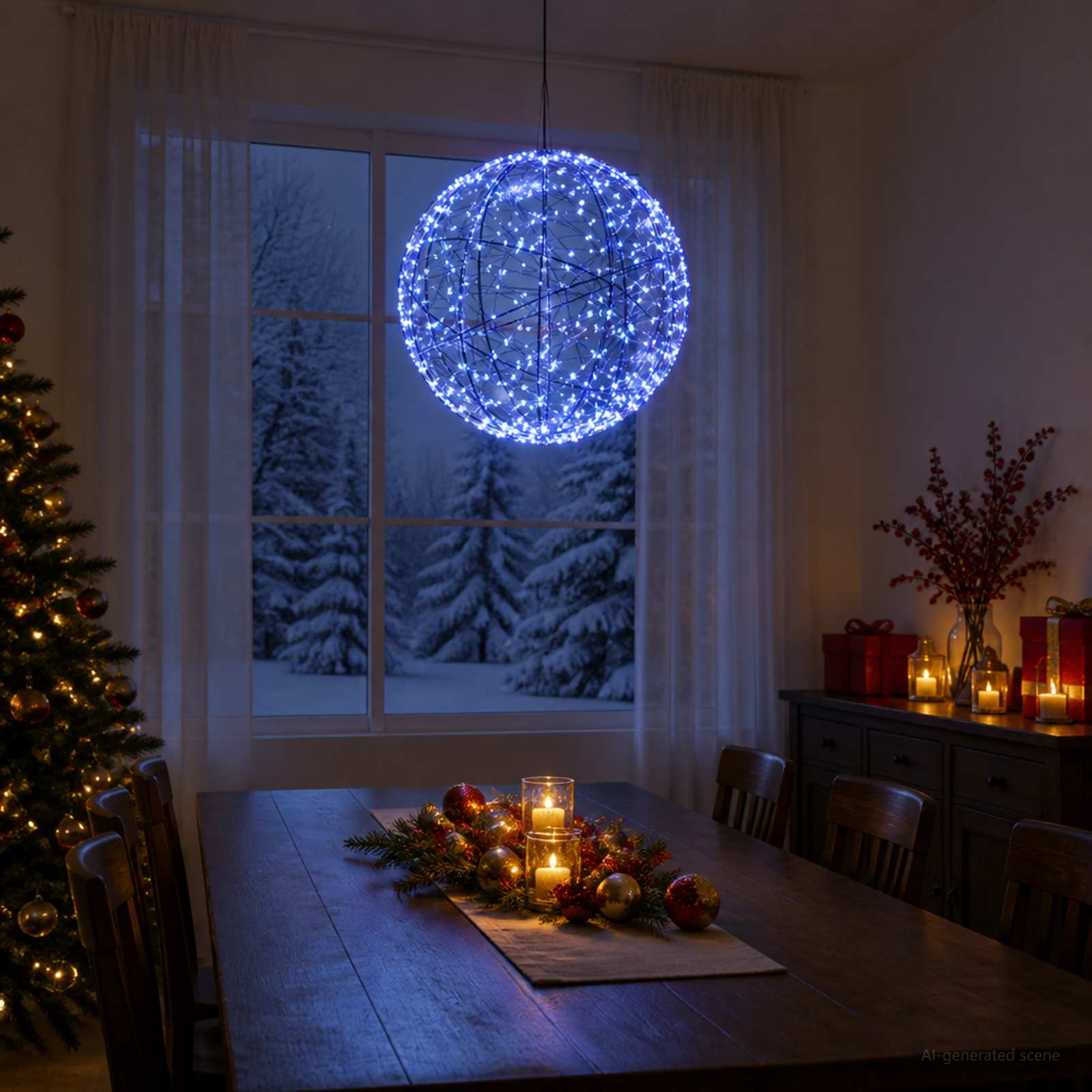 Jõulufiniaalne valgus 500 LED-i Sinine Läbimõõt 40 x 42 cm