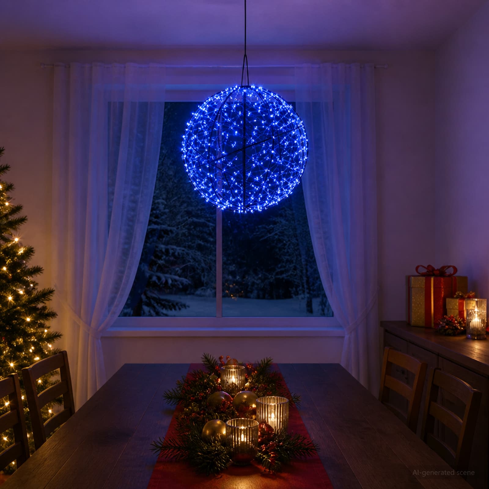 Jõulufiniaalne valgus 750 LED-i Sinine Läbimõõt 50 x 52 cm