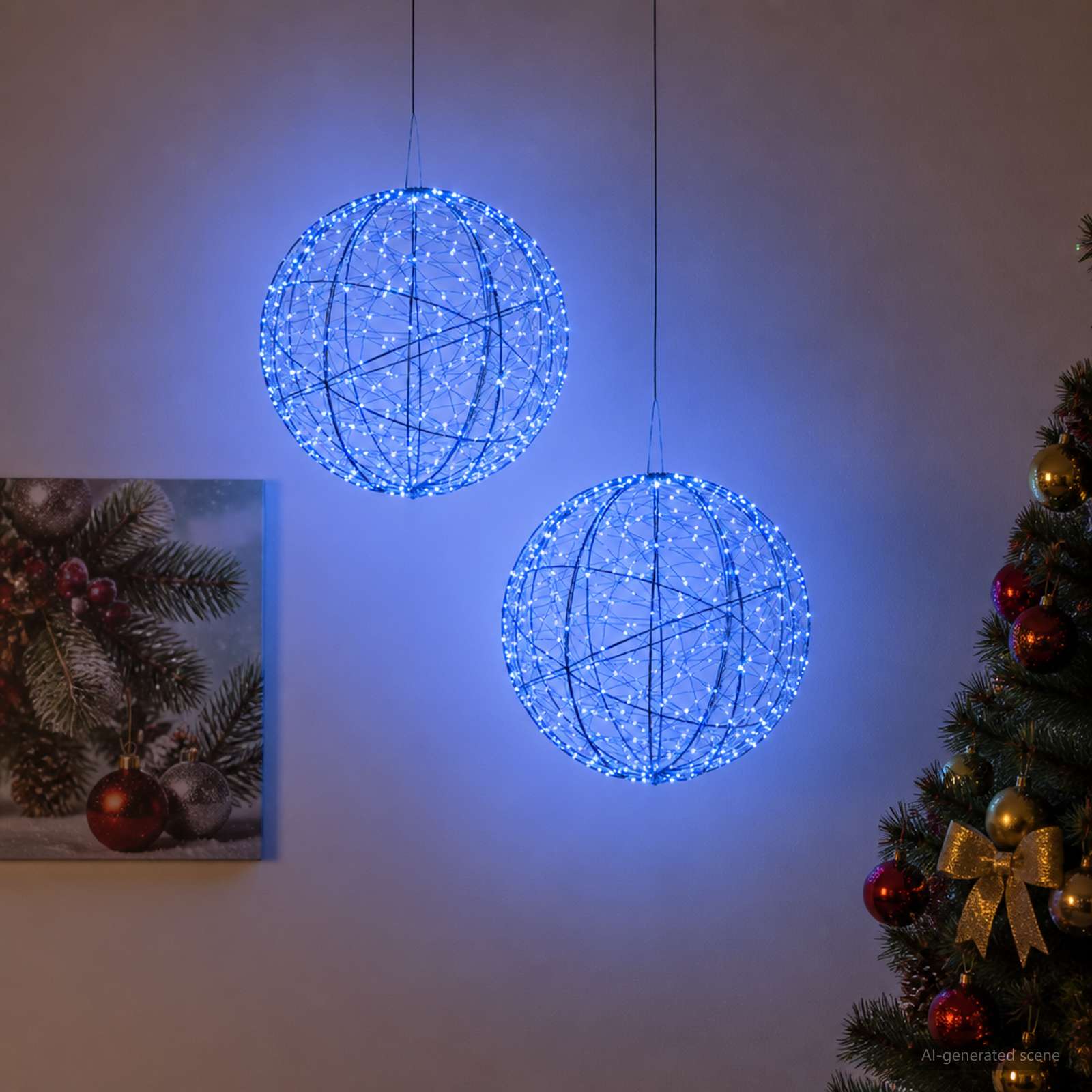 Jõulufiniaalne valgus 2 tk 1000 LED-i Sinine