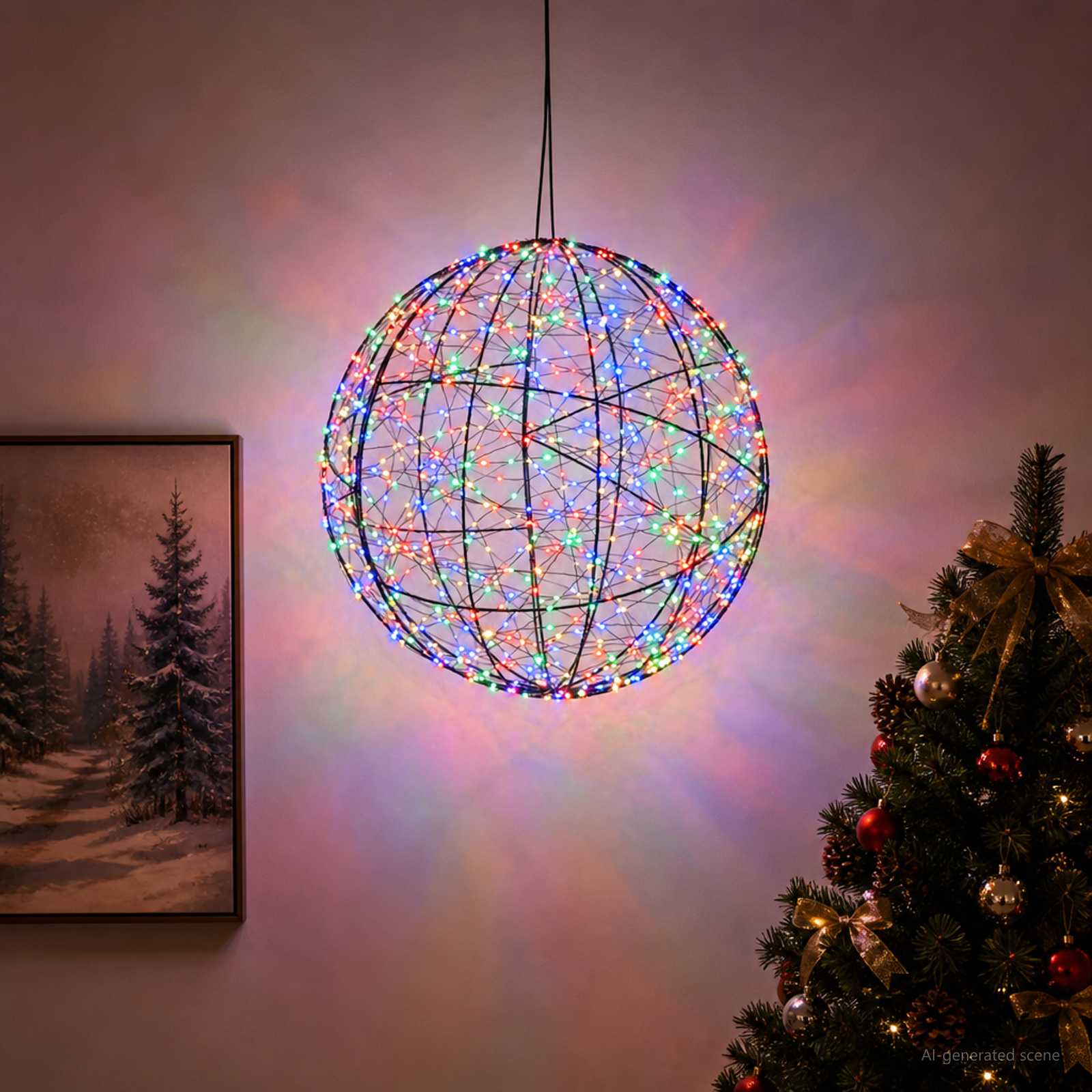 Jõulufiniaalne valgus 950 LED-i Mitmevärviline