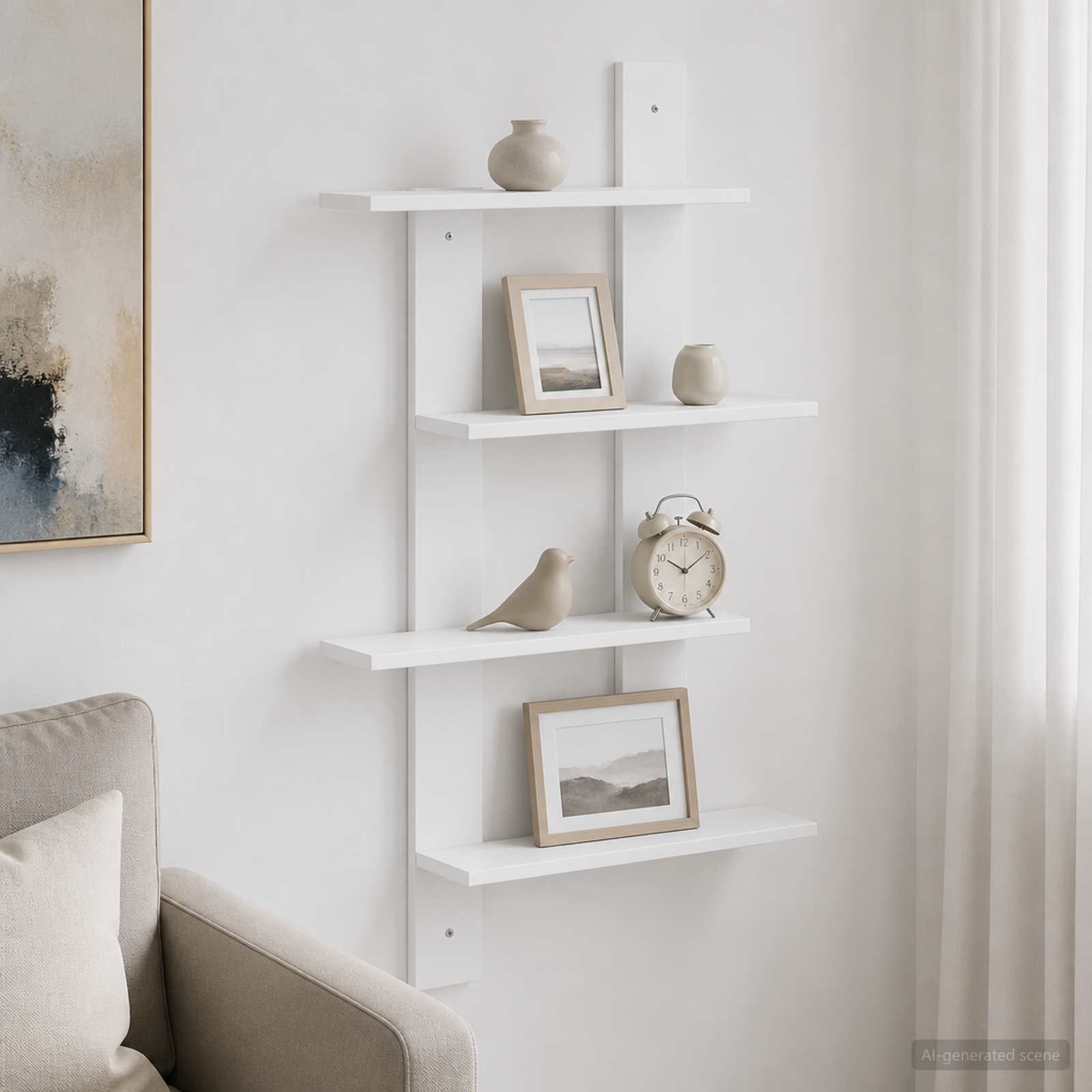Seinariiul Valge 61 x 13,5 x 105 cm Tehispuit