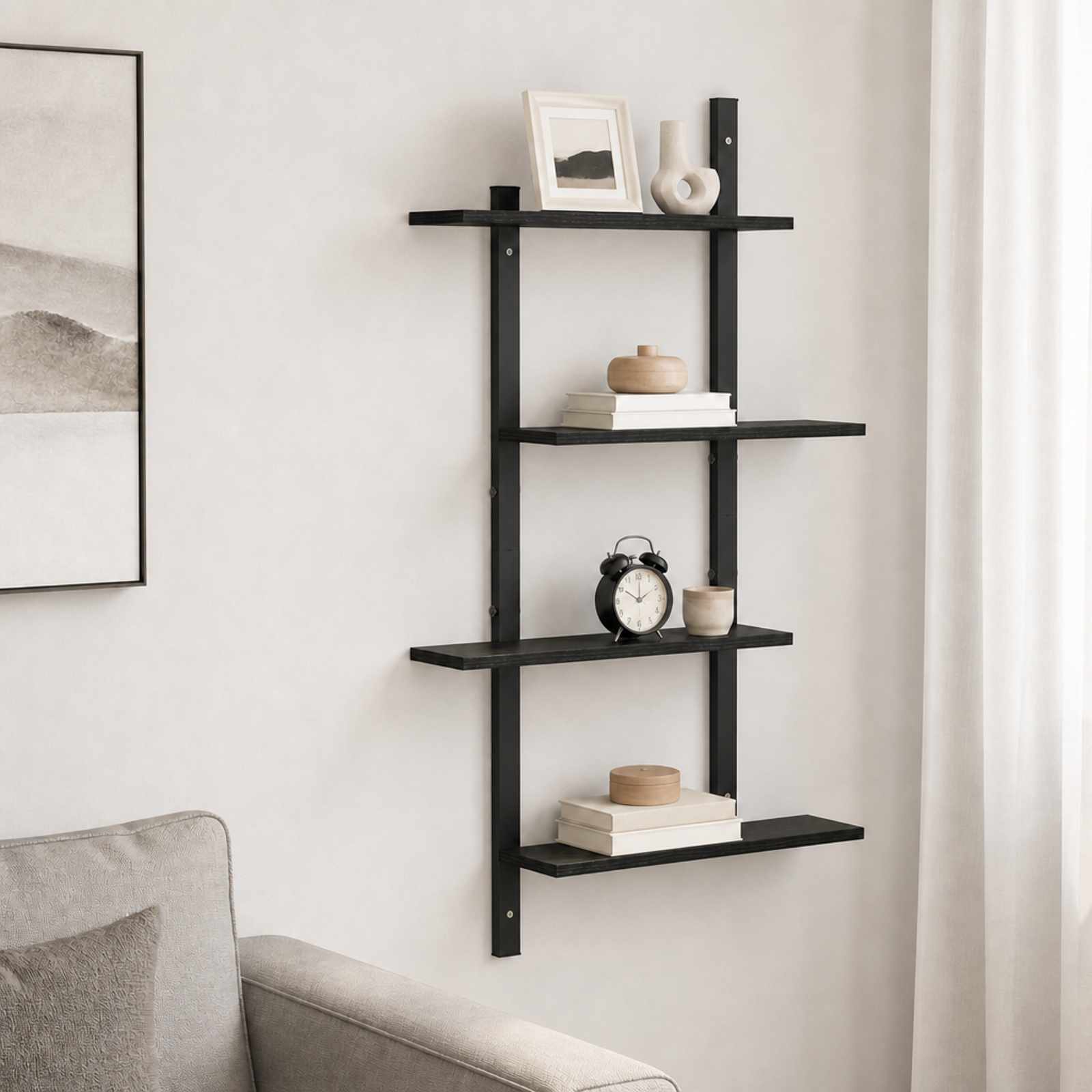 Seinariiul Must tamm 61 x 13.5 x 105.5 cm Kunstpuit