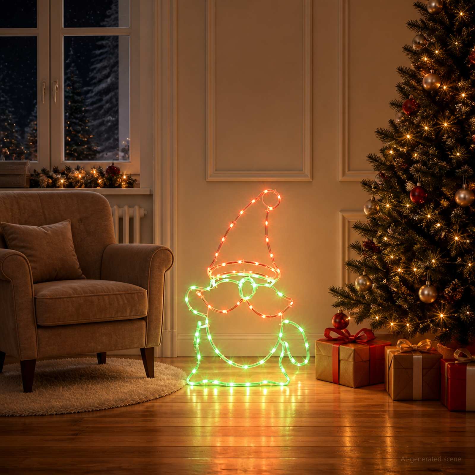 LED-päkapikk LOVIISA 80 LED-i Mitmevärviline ja 38 x 60 cm