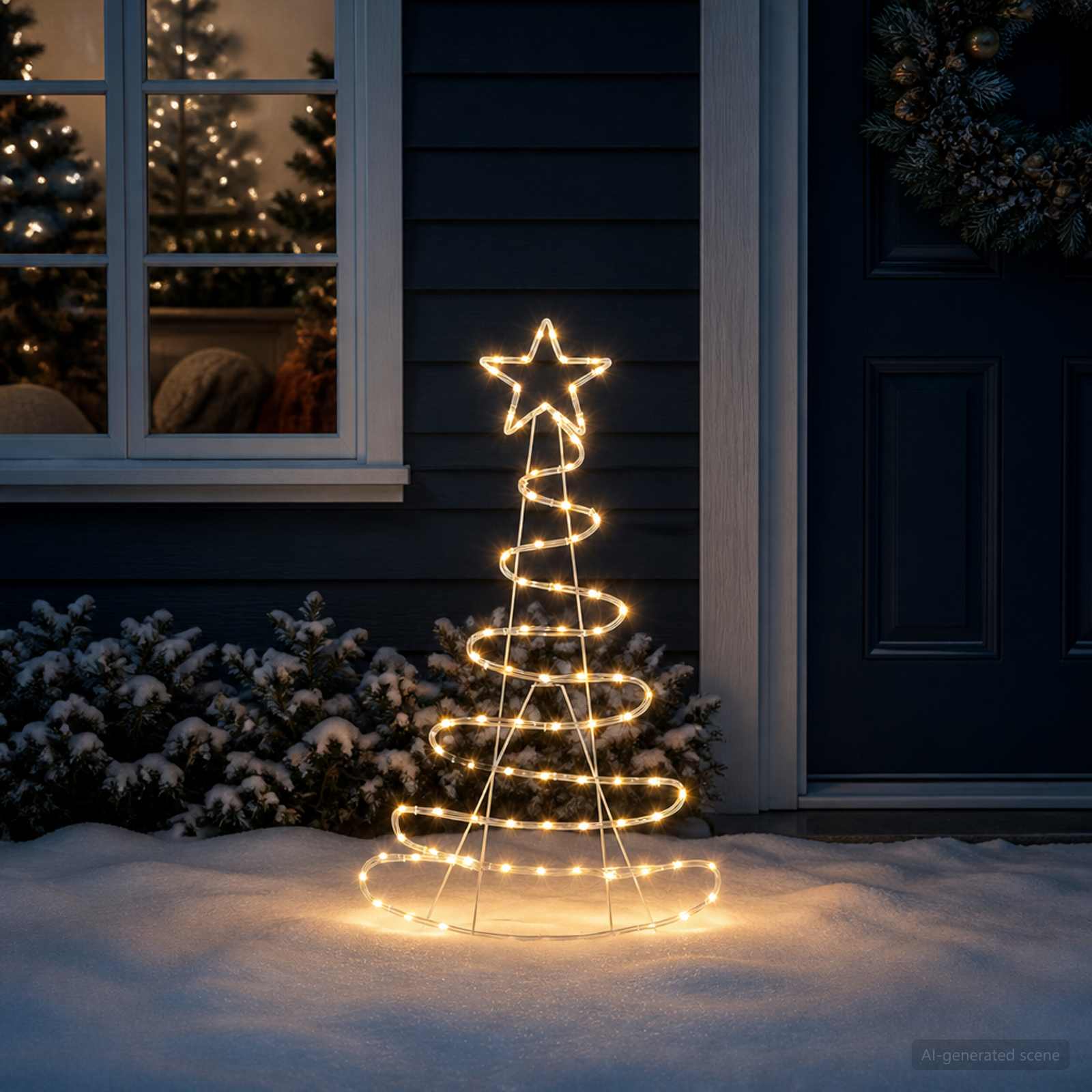 LED-jõulupuu siluett LOVIISA 100 LED-i Soe valge 51 x 99 cm