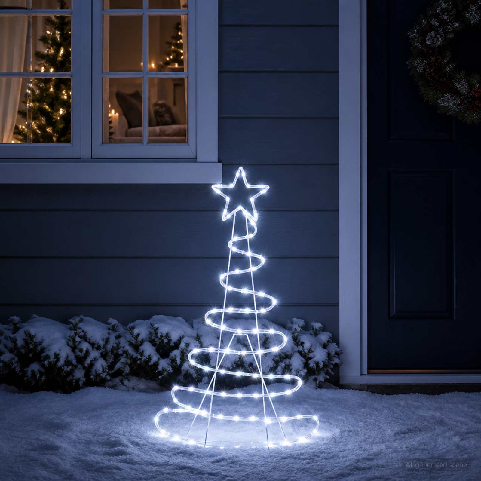 LED-jõulupuu siluett LOVIISA 100 LED-i Külm valge 51 x 99 cm
