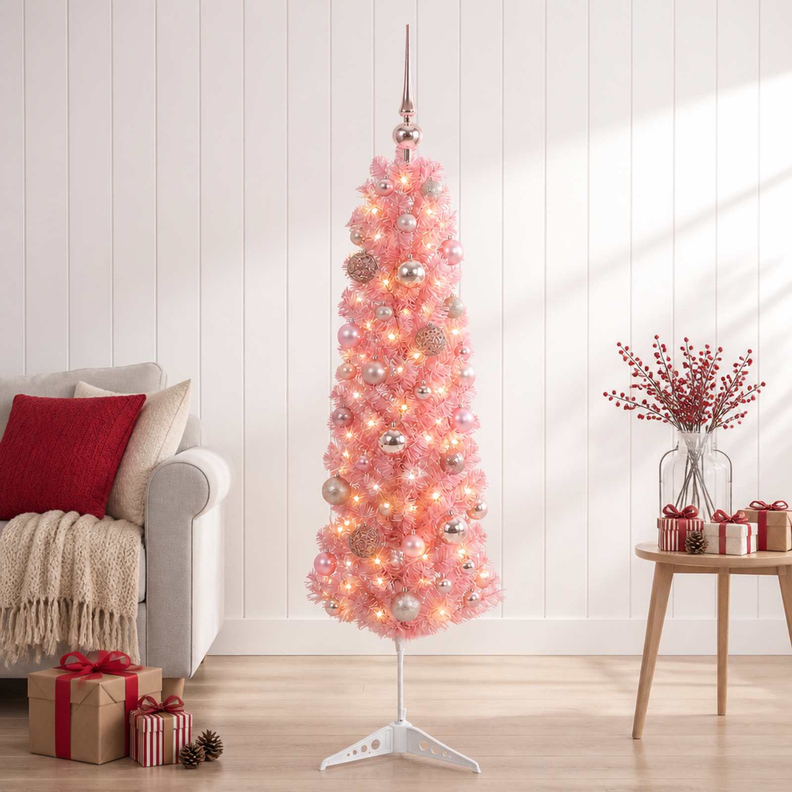 Kunstlik sale jõulukuusk koos jõulukuulidega 150 cm 150 LED-i