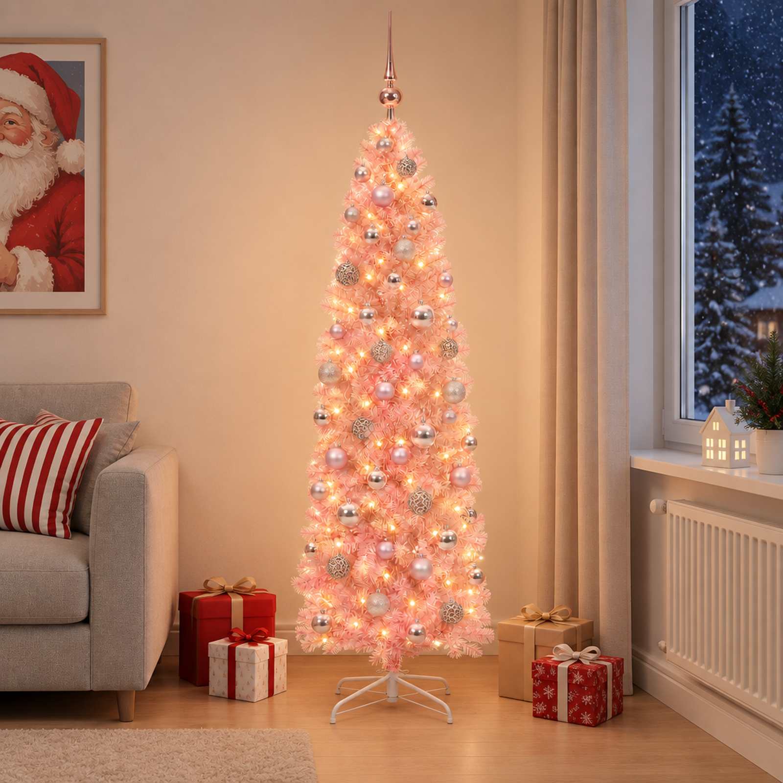 Kunstlik sale jõulukuusk koos jõulukuuliga 180 cm 300 LED-i