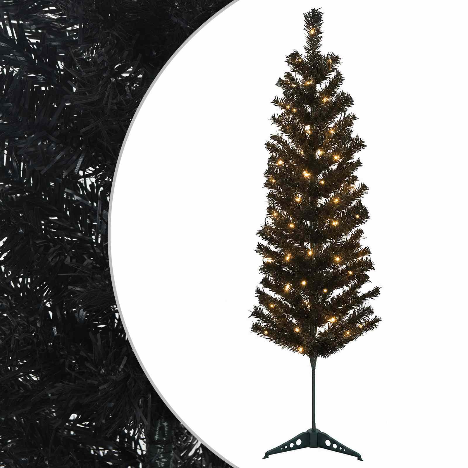 Kunstlik õhuke jõulukuusk 150 cm 150 LED-i Soe valge