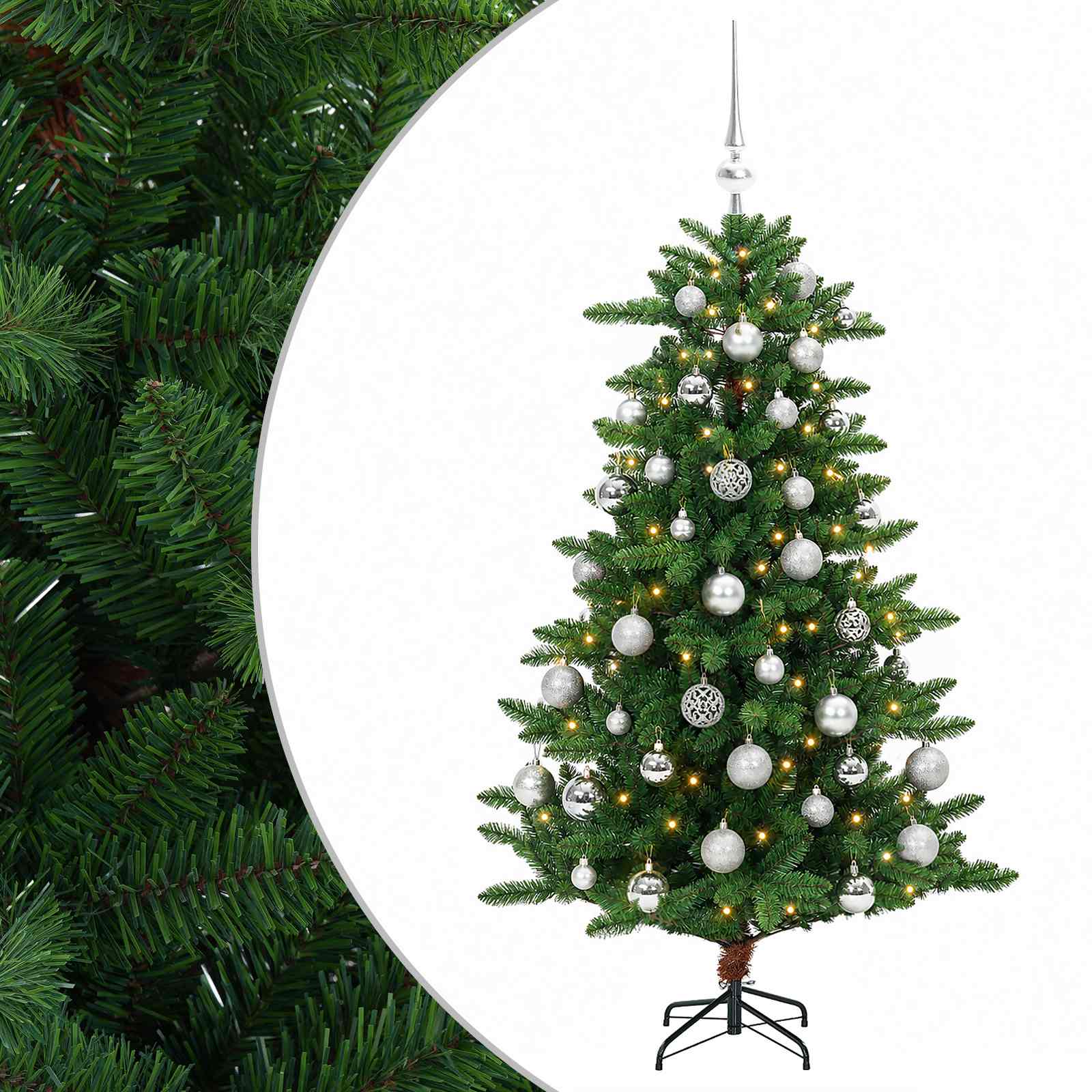Artificial Christmas Tree with Bauble 120 cm 150 LED-i