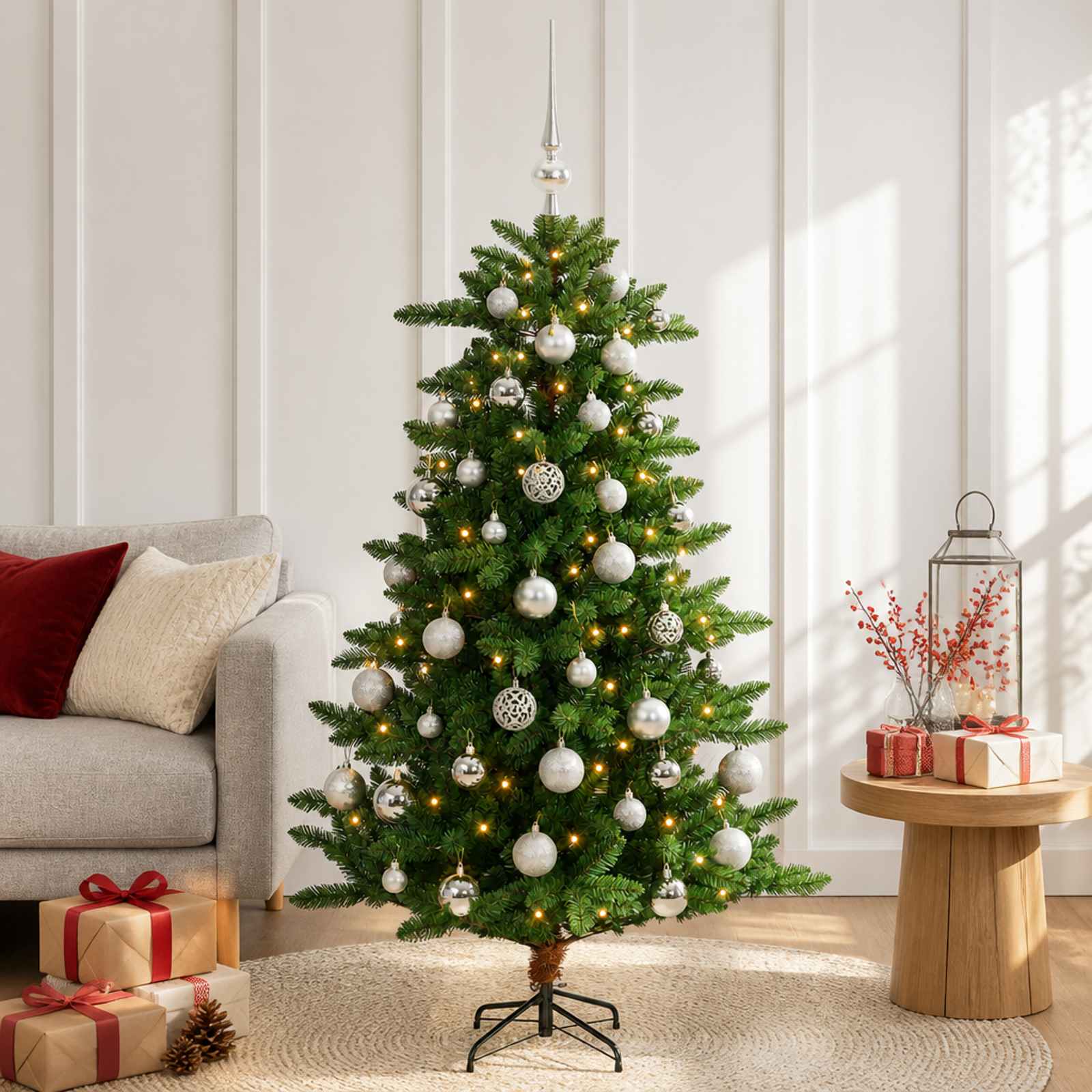 Artificial Christmas Tree with Bauble 120 cm 150 LED-i