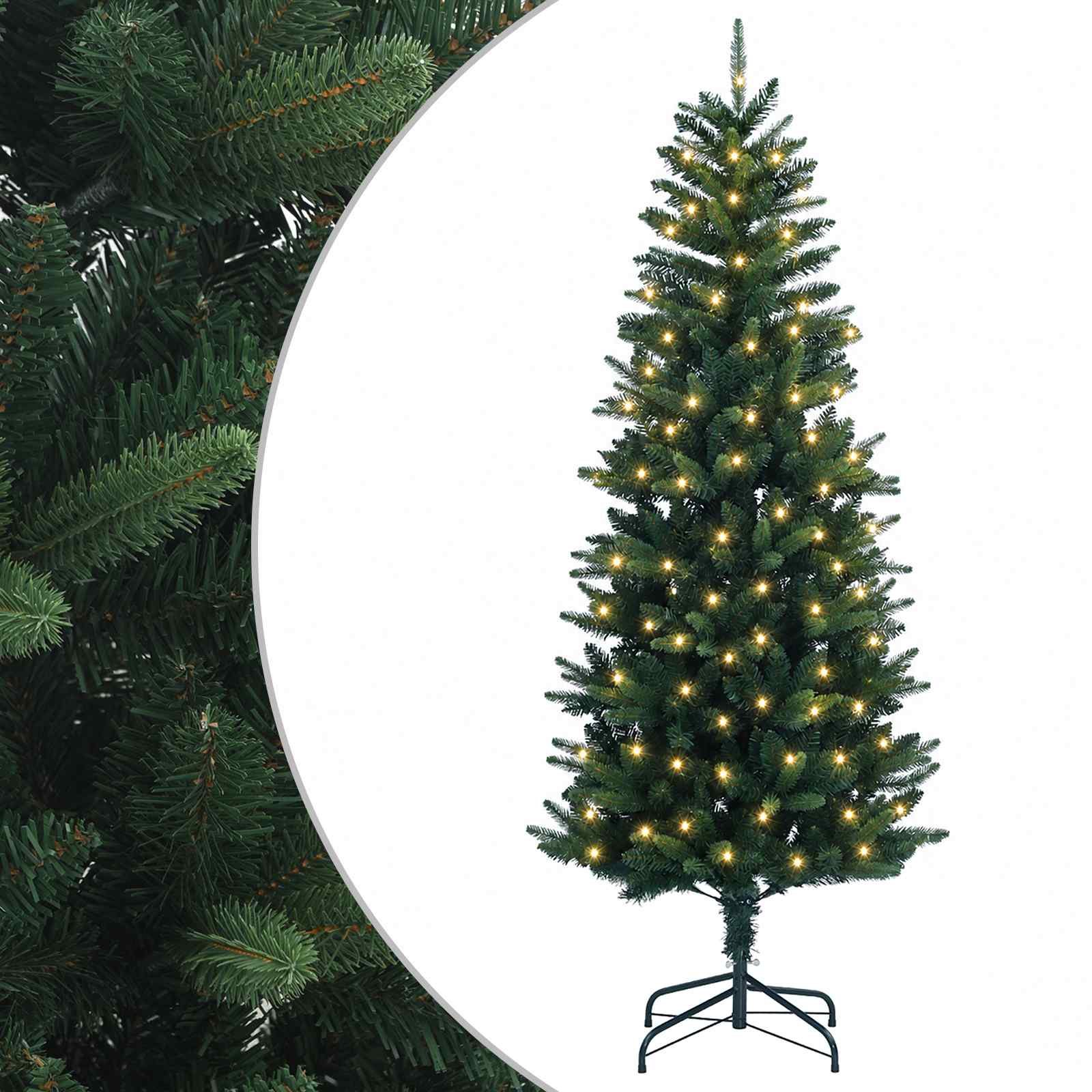 Kunstlik kokkupandav jõulupuu 120 cm 150 LED-i Soe valge