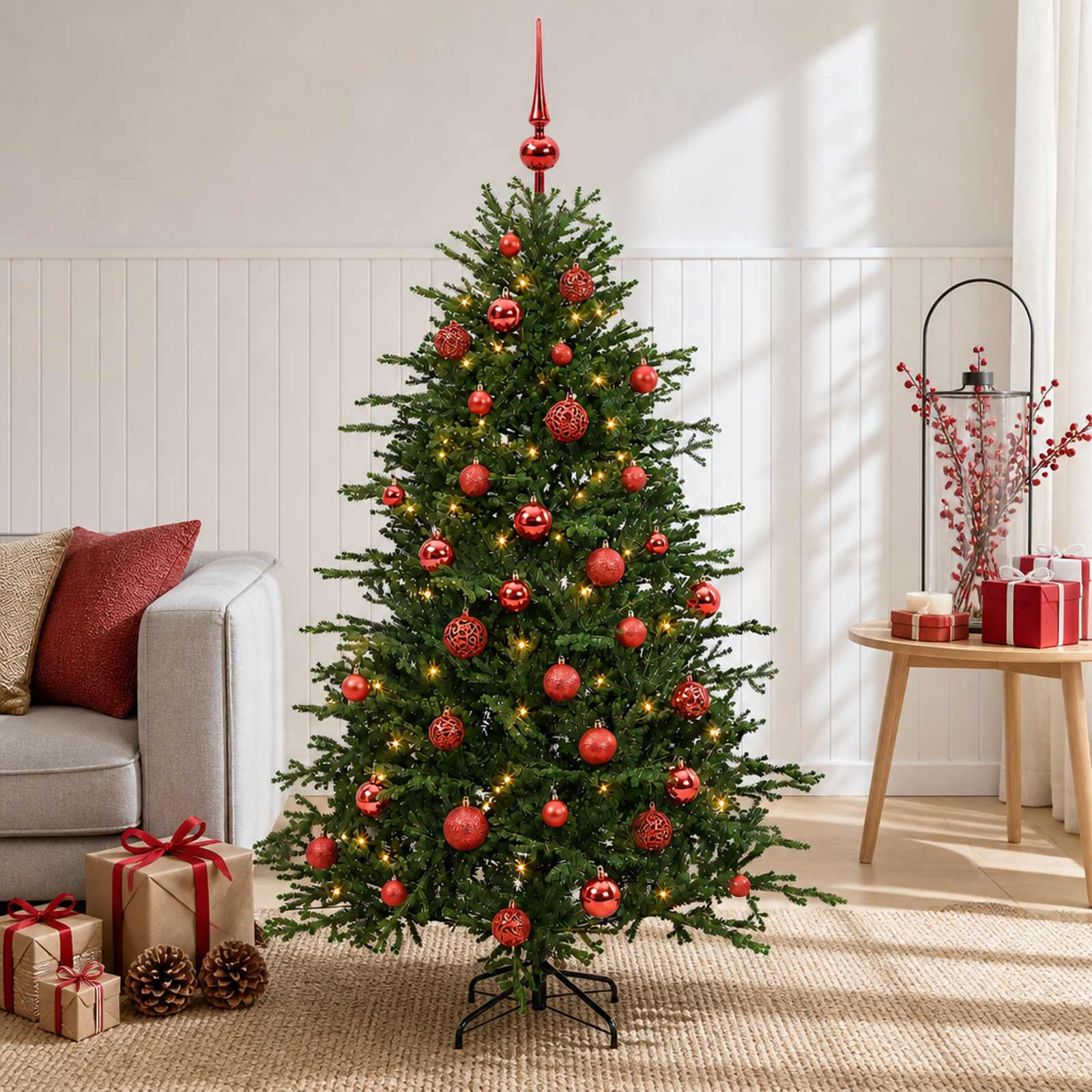 Kunstkuusk koos jõulukuuliga 150 cm 150 LED-i Soe valge