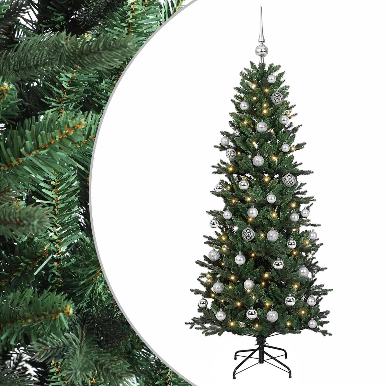 Kunstkuusk koos jõulukuuliga 150 cm 150 LED-i Soe valge