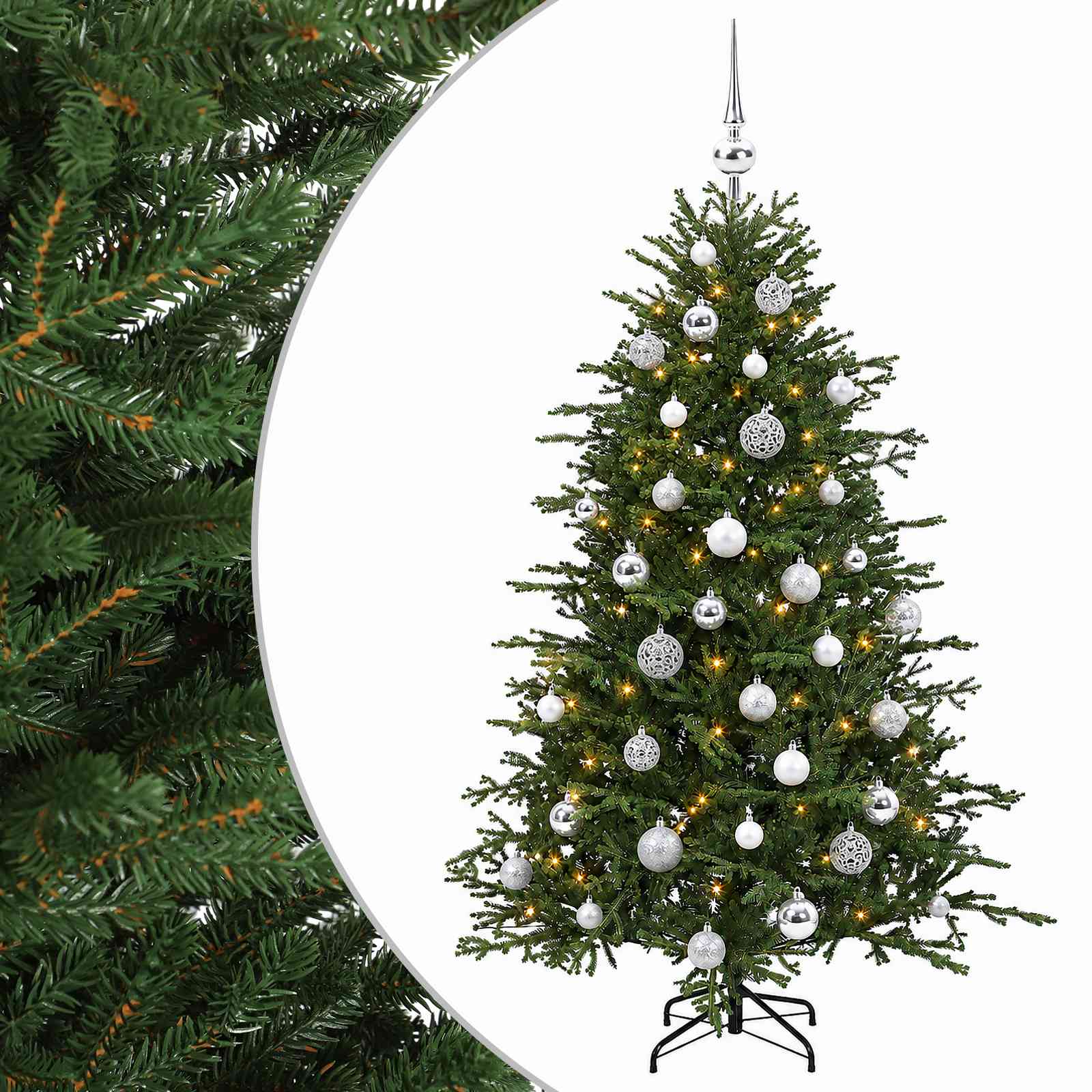 Kunstkuusk koos jõulukuuliga 150 cm 150 LED-i Soe valge