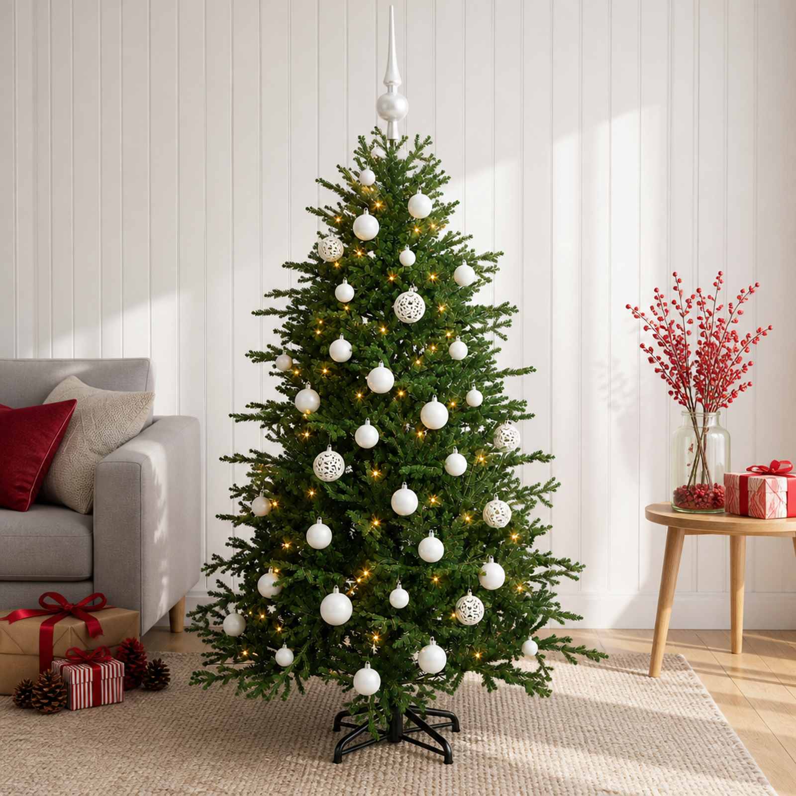 Kunstkuusk koos jõulukuuliga 150 cm 150 LED-i Soe valge