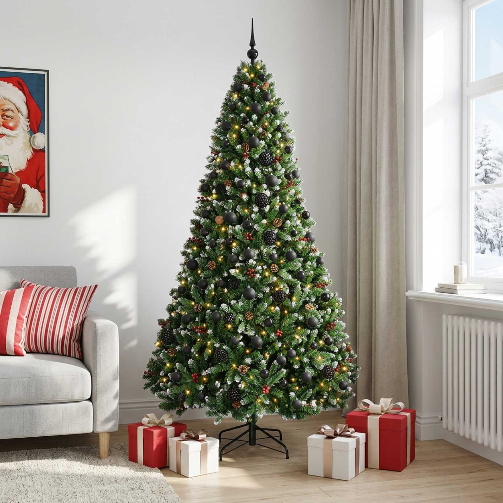 Kunstlik jõulupuu, roheline, kuuseehtega 210 cm 300 LED-i