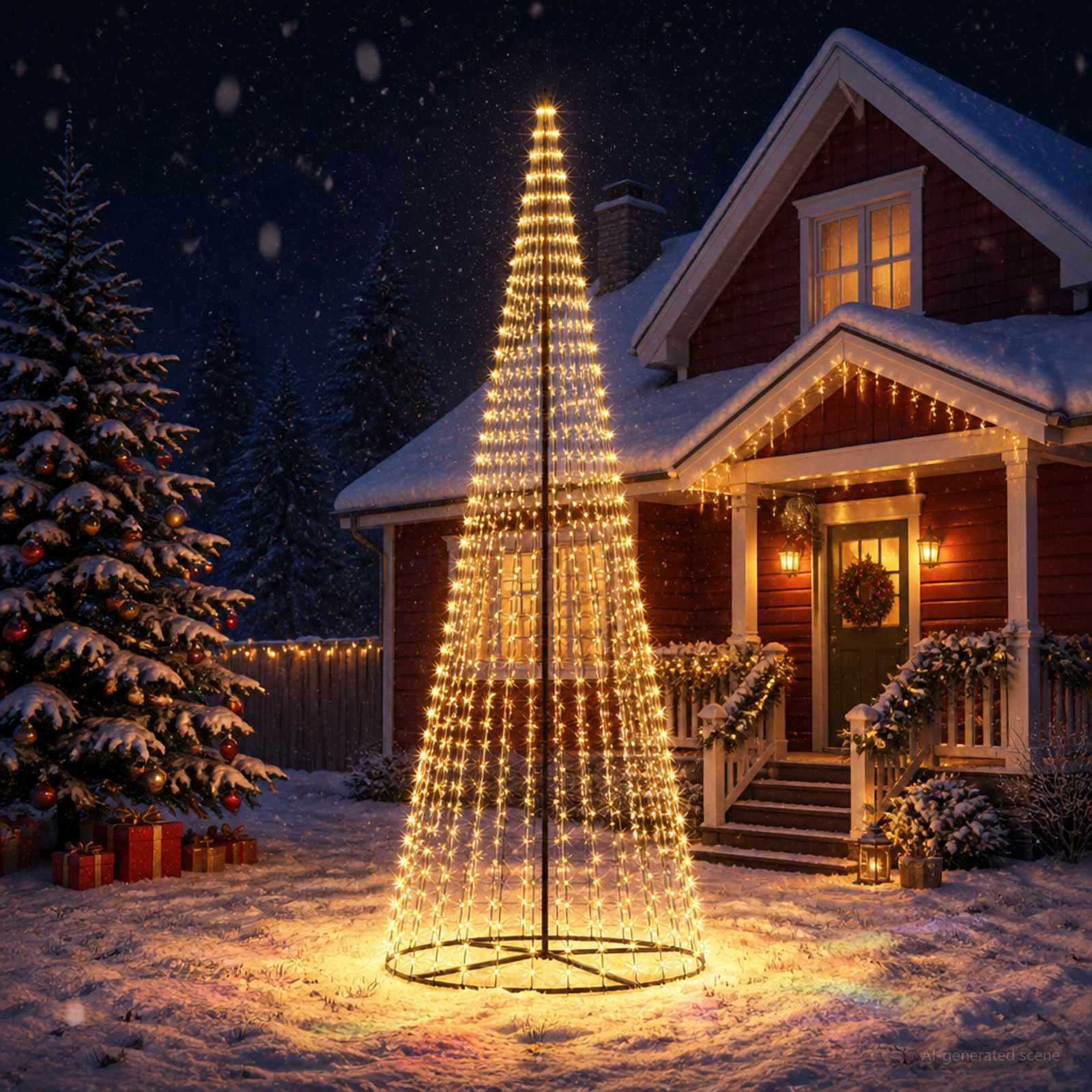 LED jõulupuu 385 cm 1148 LED-i Soe valge Raud Must